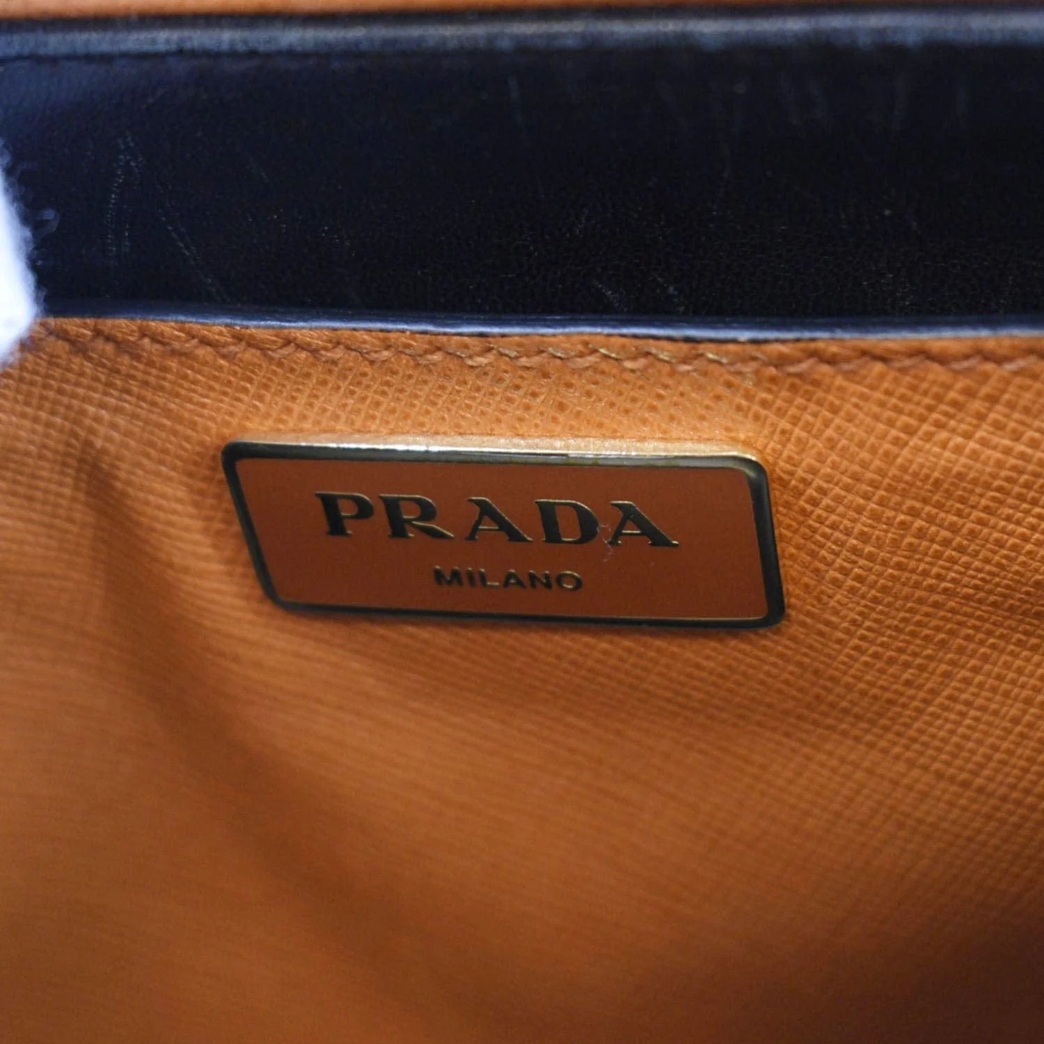 PRADA Saffiano Leather Top Handle Satchel Bag Orange - Image 12