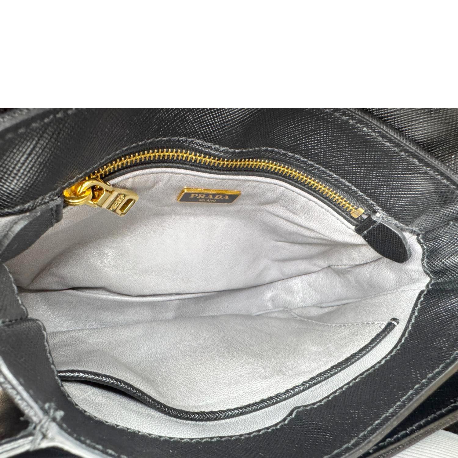 PRADA Sound Mini Saffiano Leather Crossbody Bag Black - Image 14
