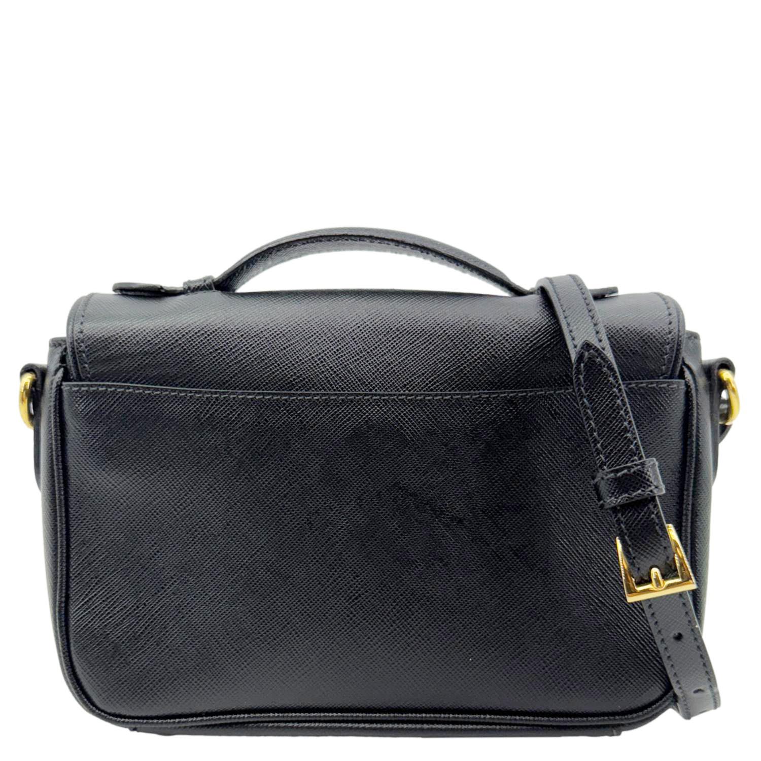 PRADA Sound Mini Saffiano Leather Crossbody Bag Black - Image 3
