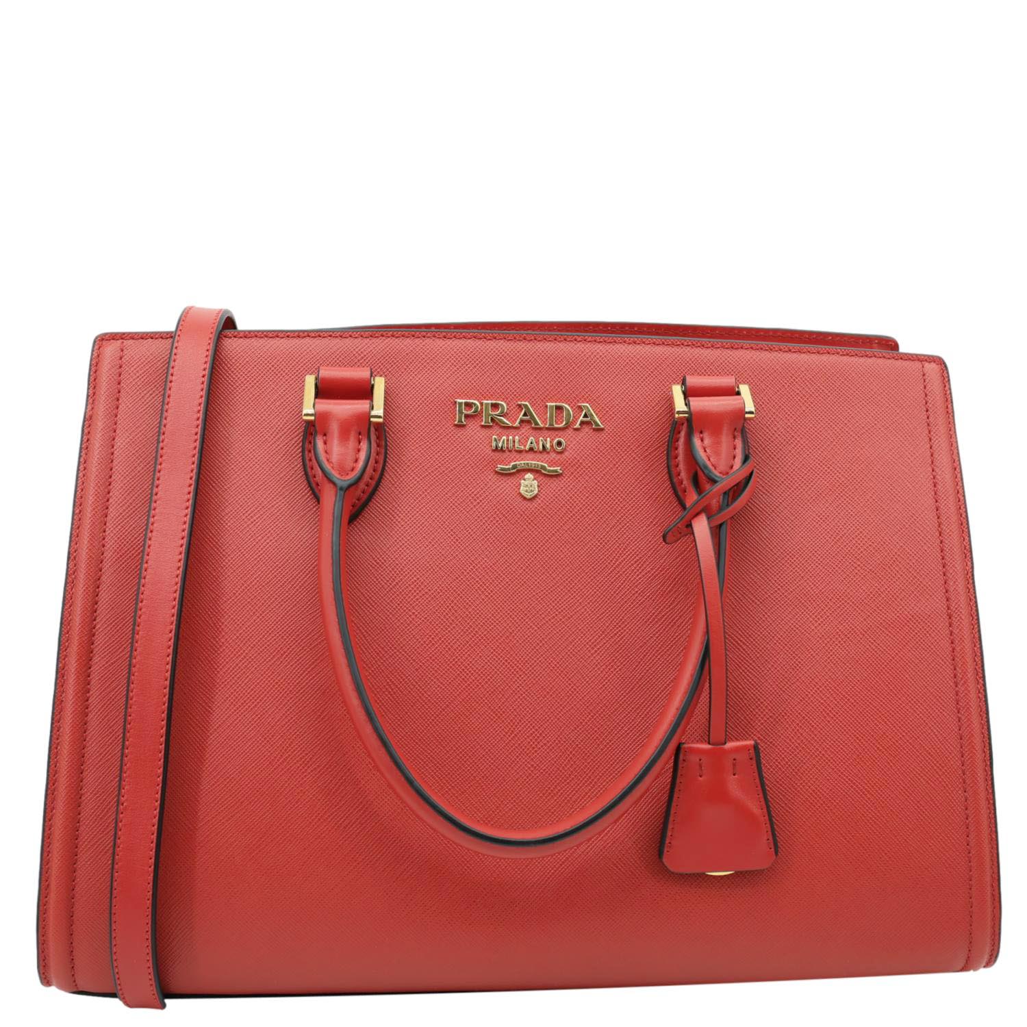PRADA Saffiano Leather Tote Bag Red - Image 4