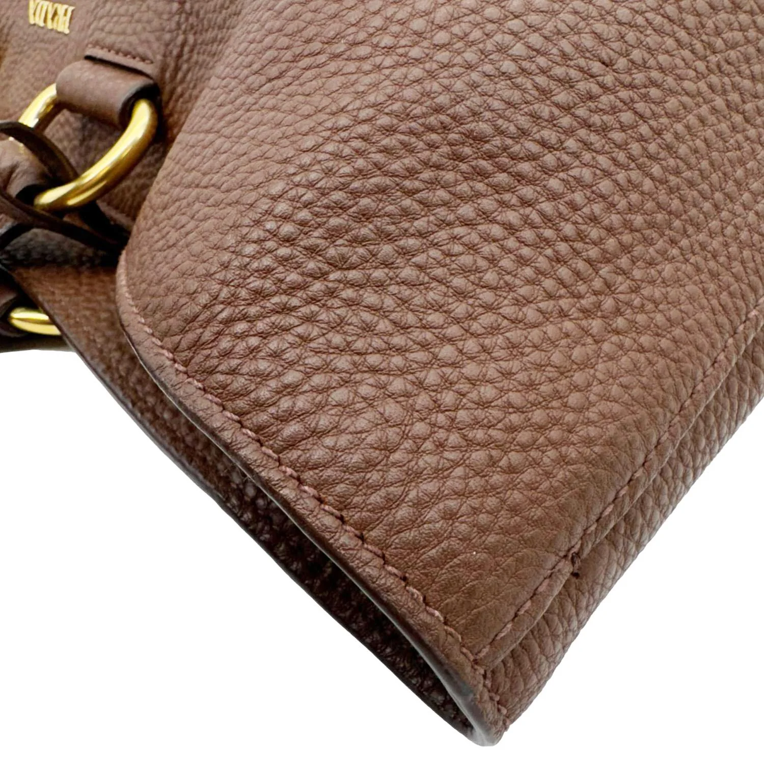 PRADA Vitello Daino Leather Tote Shoulder Bag Brown - Image 14
