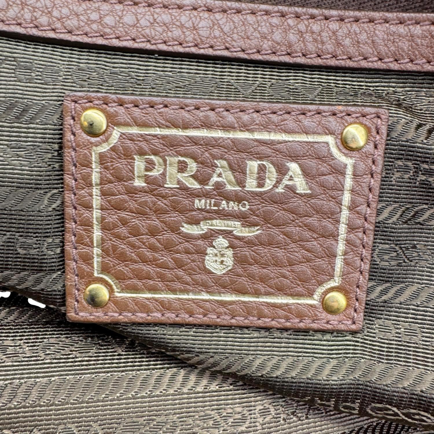 PRADA Vitello Daino Leather Tote Shoulder Bag Brown - Image 18