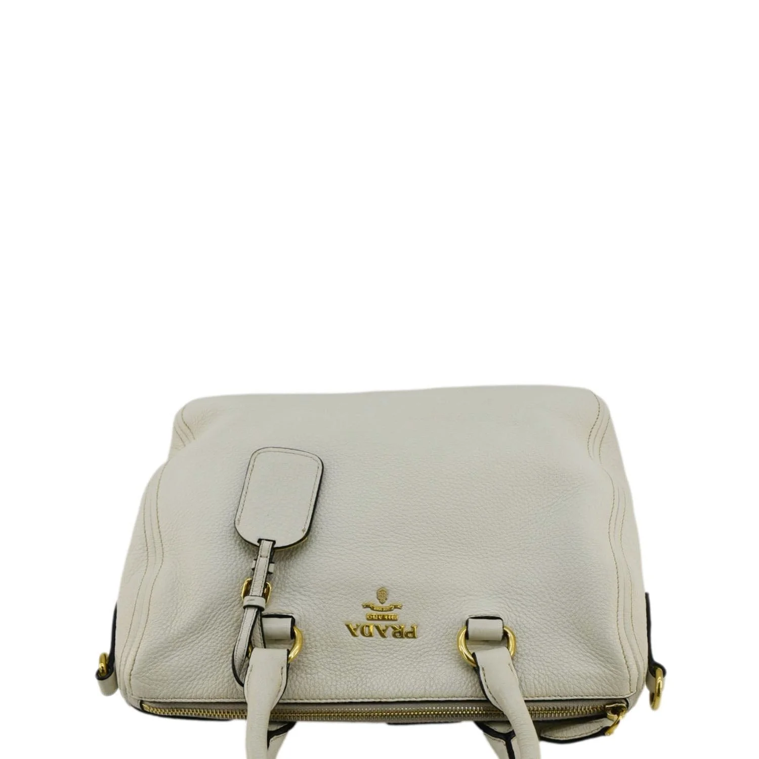 PRADA Vitello Phenix Leather Shoulder Bag White - Image 5