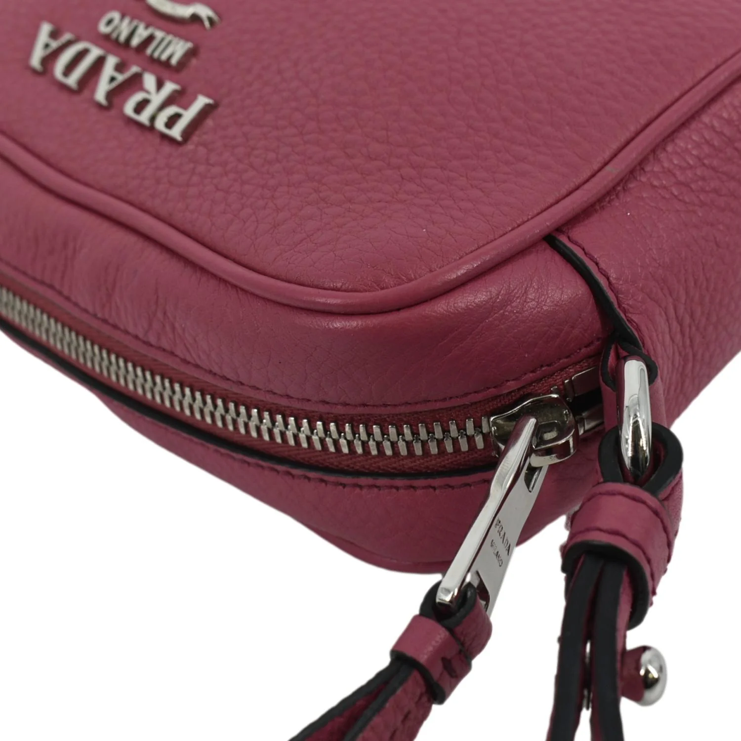 PRADA Vitello Phenix Leather Crossbody Bag Pink - Image 4