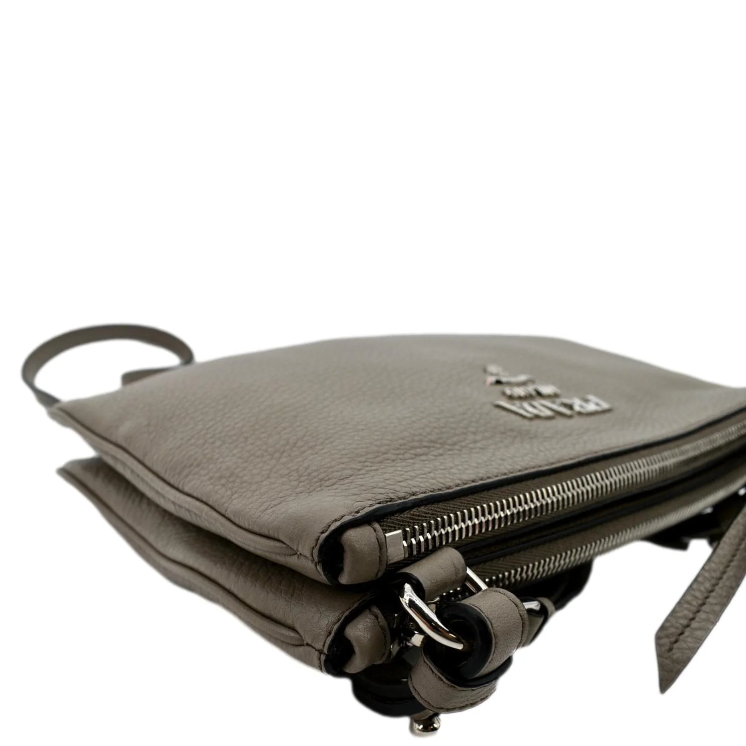 PRADA Vitello Phenix Leather Crossbody Bag Beige - Image 6