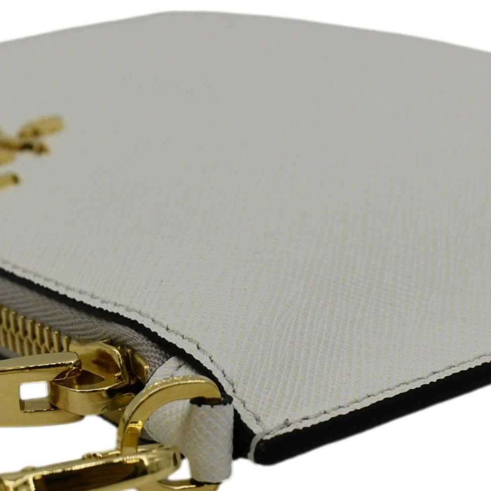 PRADA Vitello Phenix Mini Saffiano Leather Shoulder Bag White - Image 7