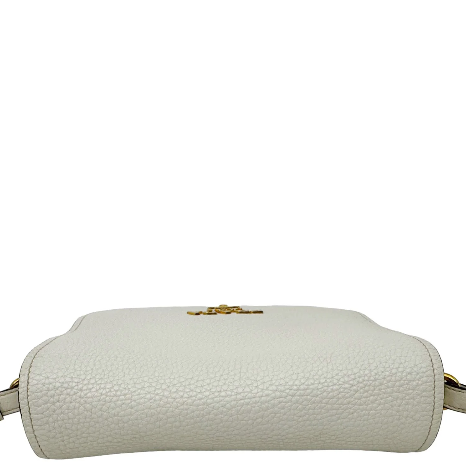 PRADA Vitello Phenix Flap Leather Crossbody Bag White - Image 5