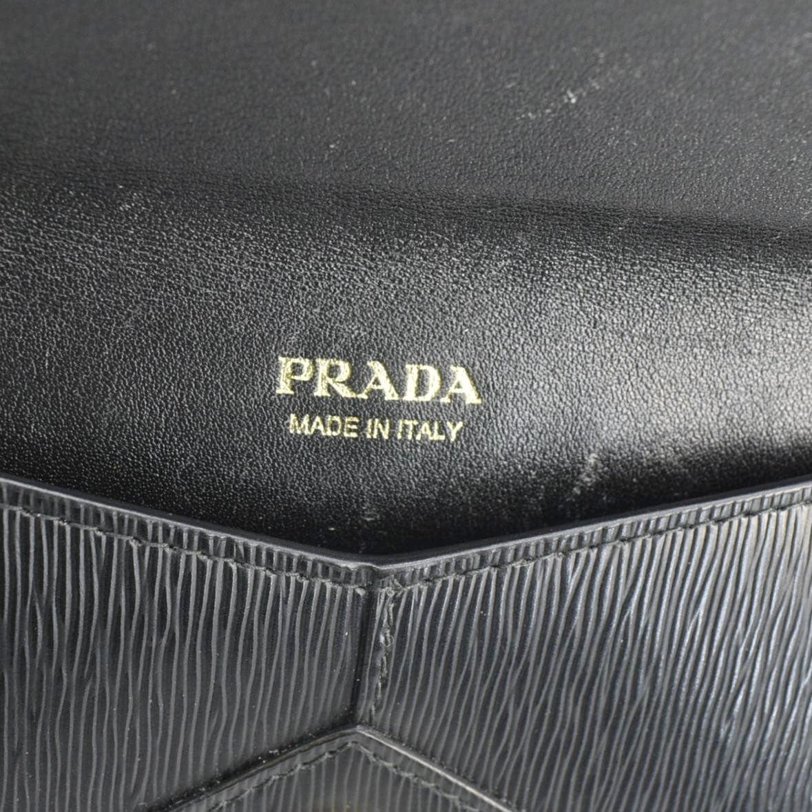 PRADA Vitello Move Envelope Leather Wallet Black - Image 10