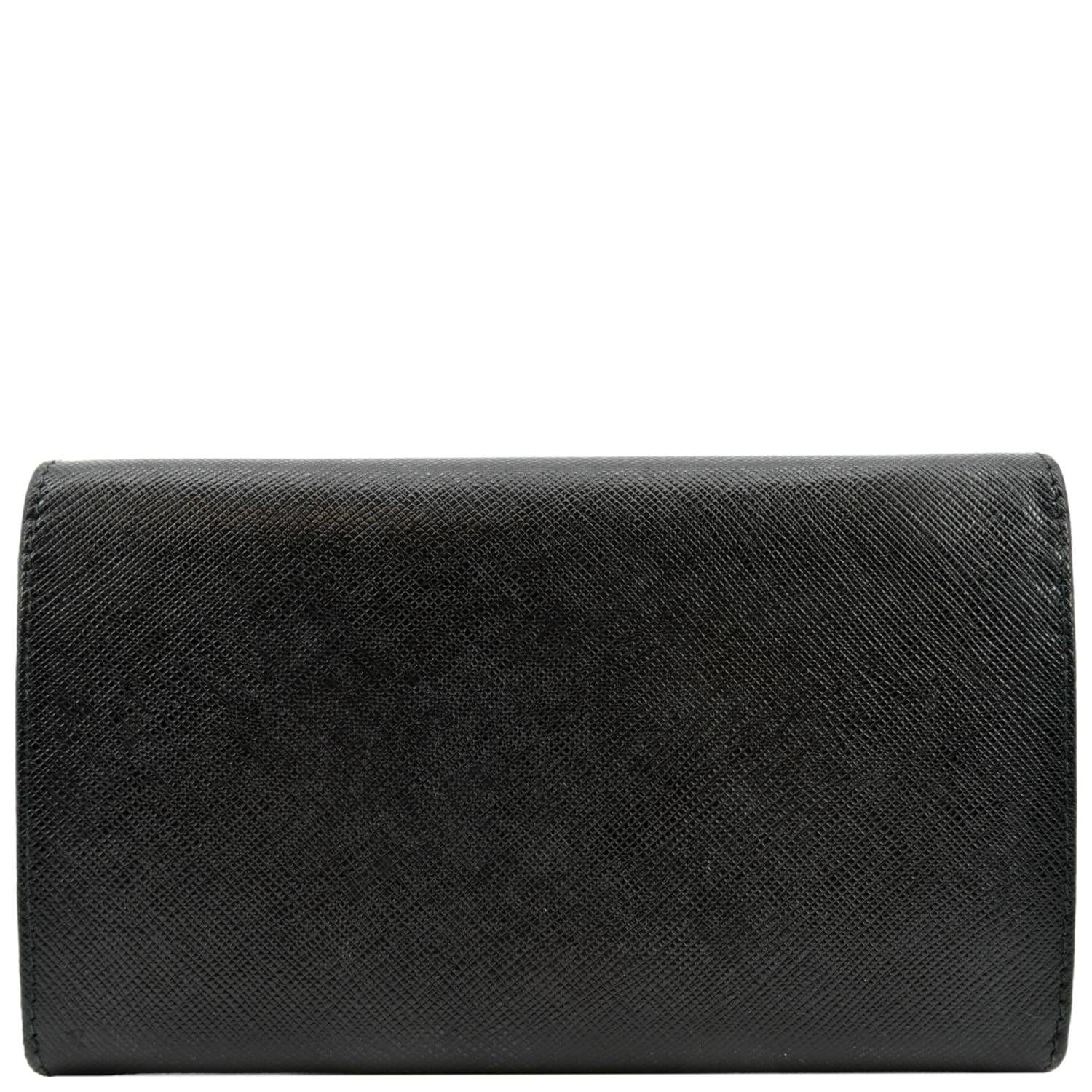 PRADA Continental Flap Saffiano Leather Long Wallet Black - Image 2