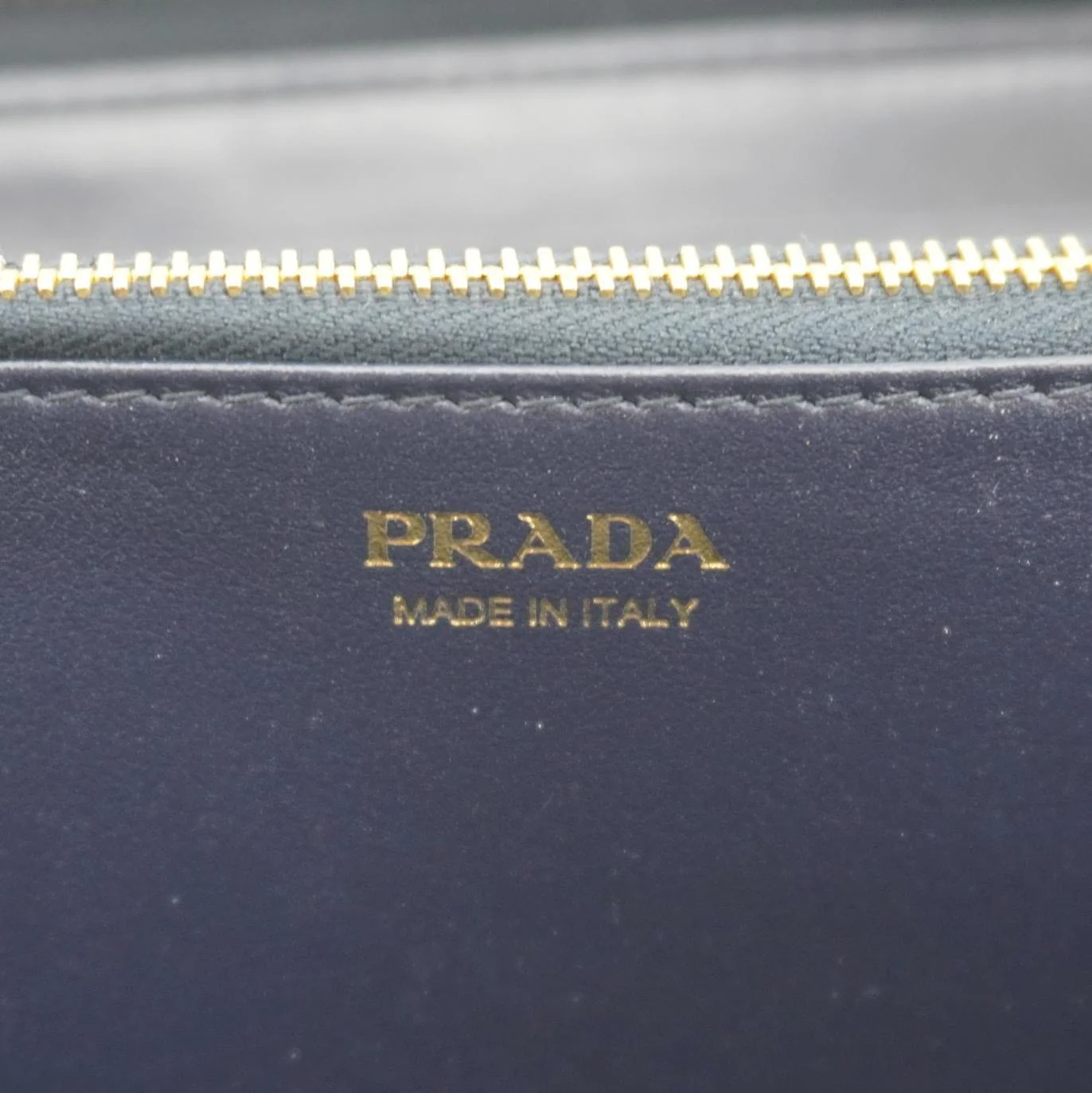 PRADA Zip Around Leather Wallet Blue - Image 11