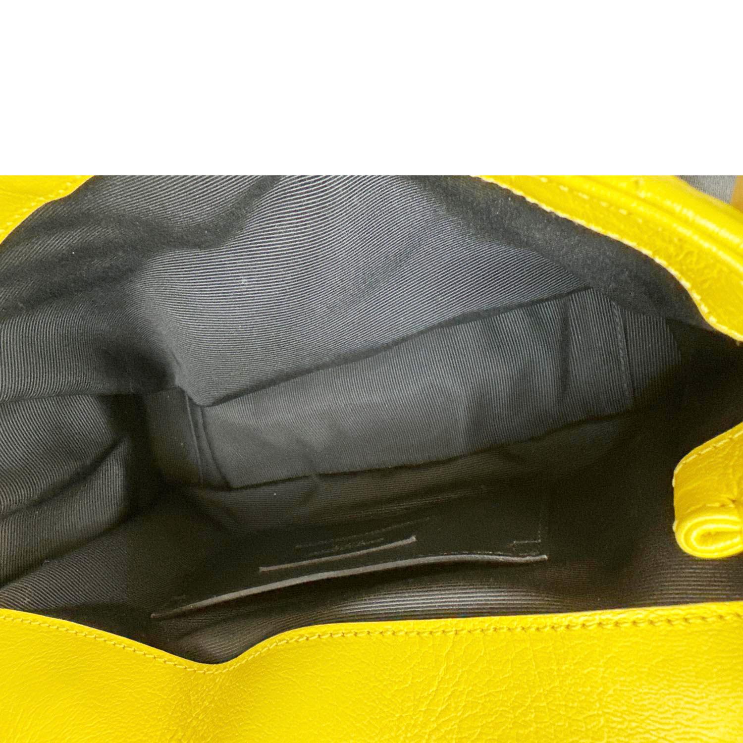 YVES SAINT LAURENT College Flap Medium Chevron Leather Shoulder Bag Yellow - Image 10