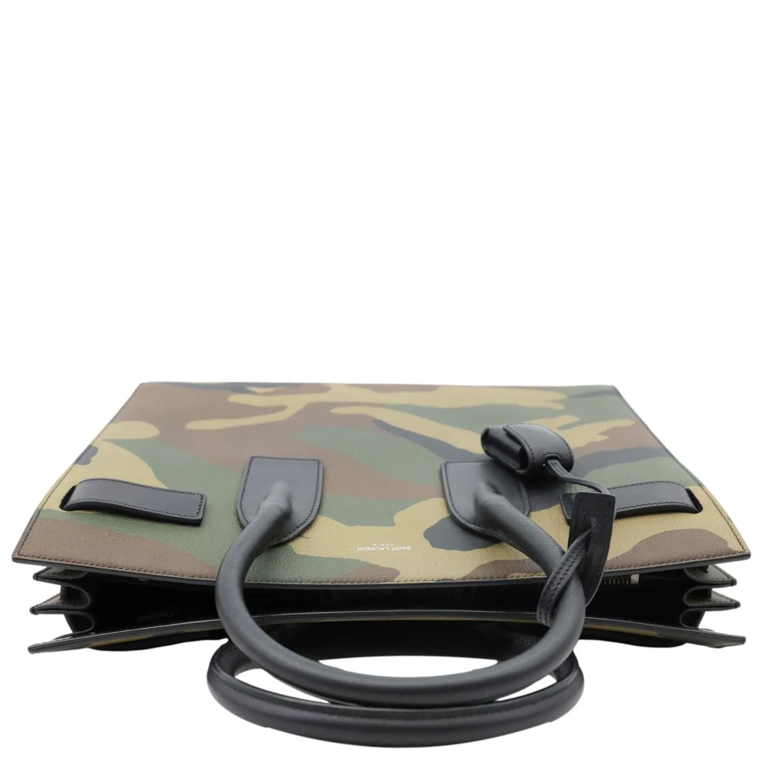 YVES SAINT LAURENT Sac de Jour Small Camouflage Calfskin Leather Tote Bag Kaki - Image 5