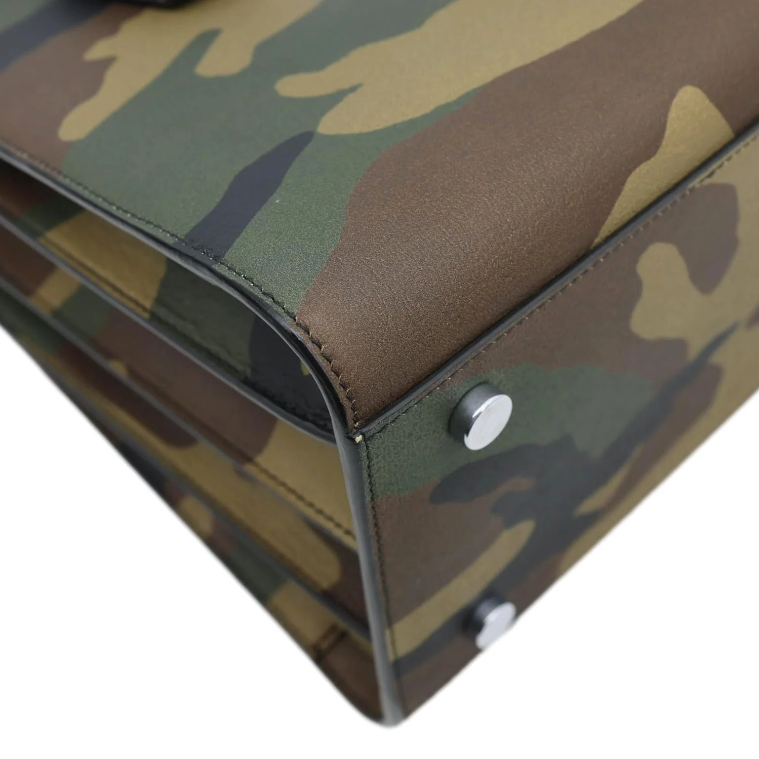 YVES SAINT LAURENT Sac de Jour Small Camouflage Calfskin Leather Tote Bag Kaki - Image 8