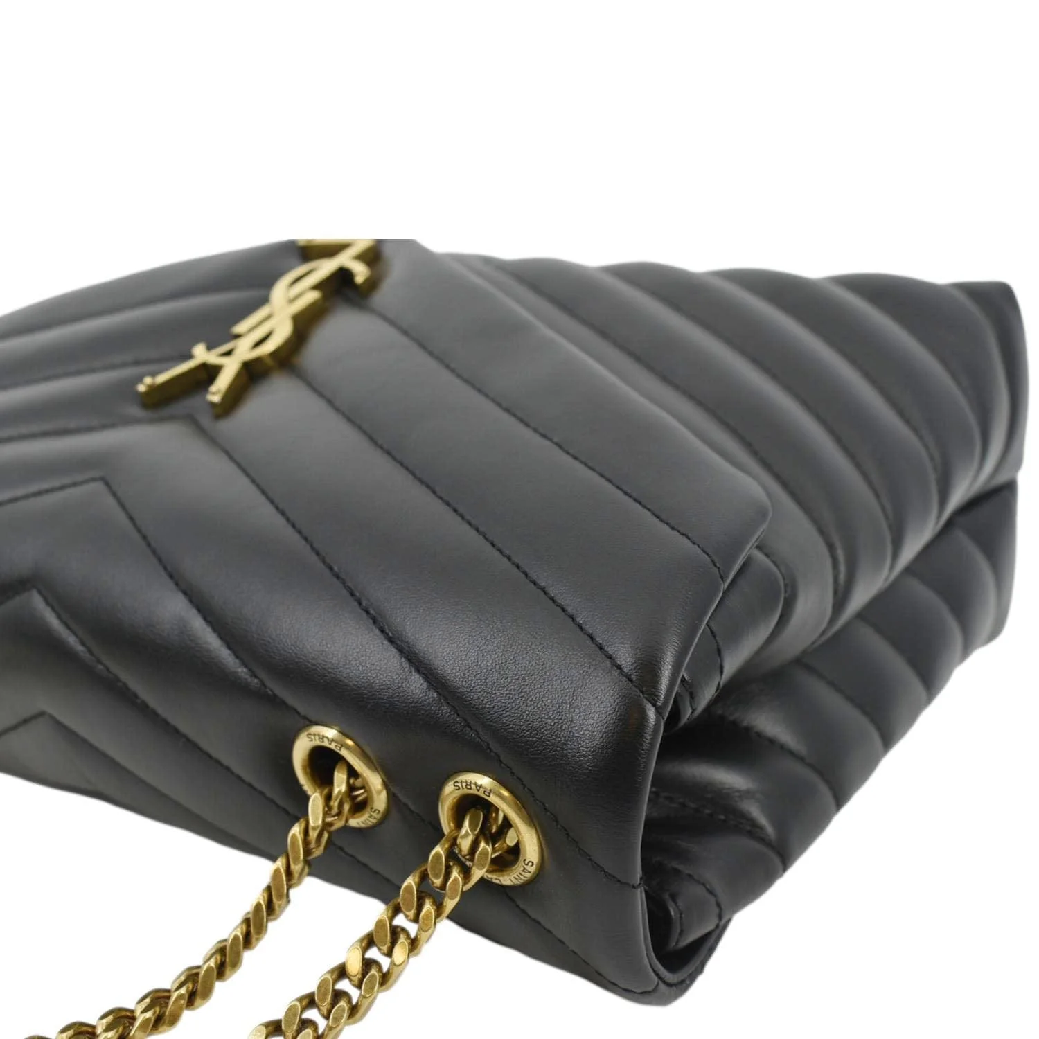 YVES SAINT LAURENT Loulou Medium Quilted Leather Crossbody Bag Black - Image 7