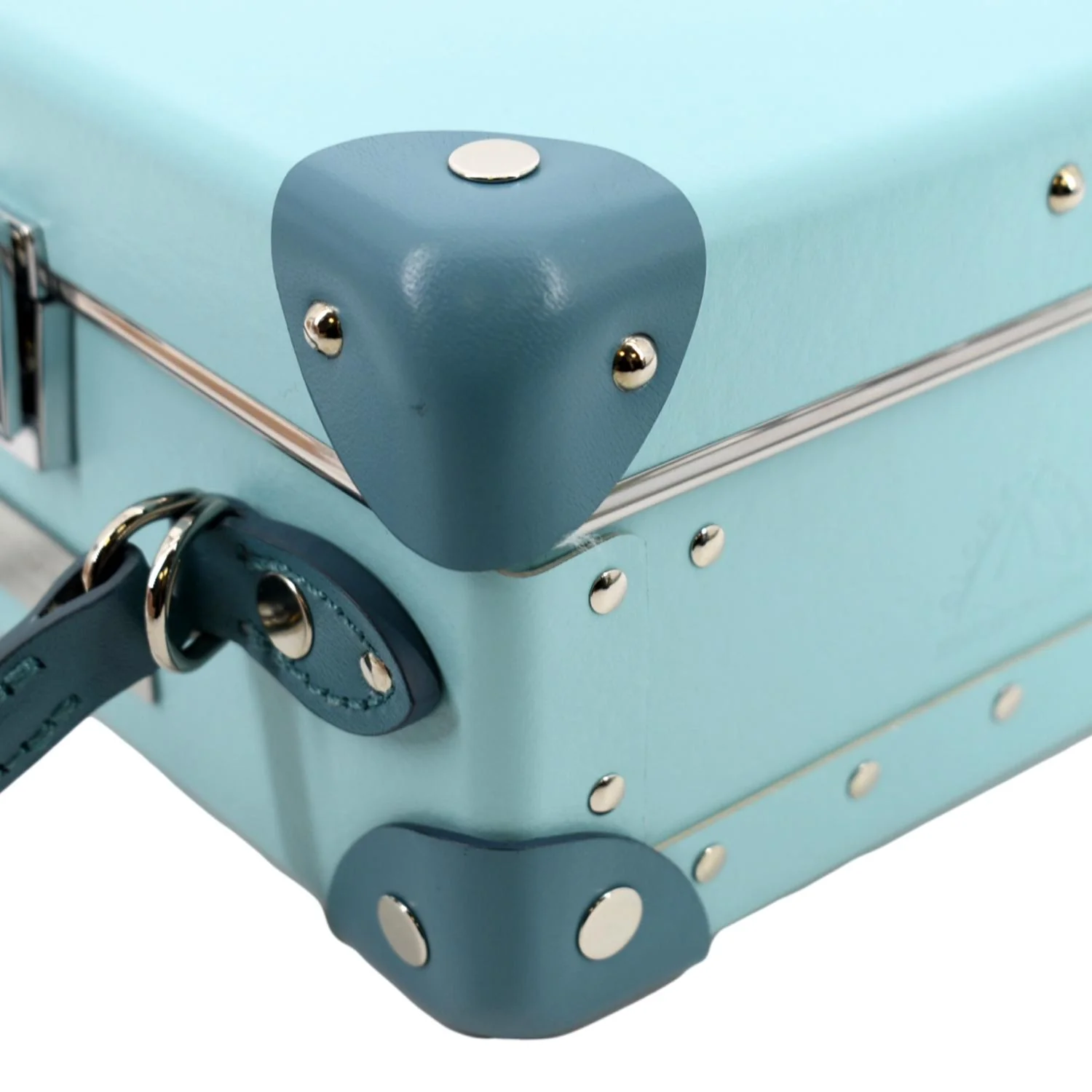 TIFFANY & CO Globe Trotter Leather Trunk Shoulder Bag Blue - Image 7