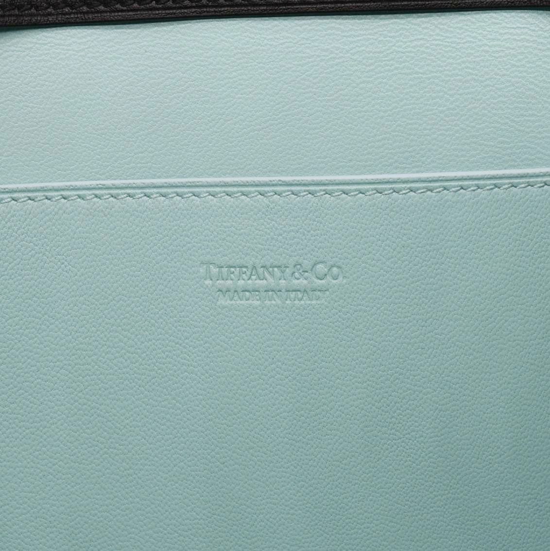 TIFFANY & CO Leather Tote Shopping Bag Black - Image 12