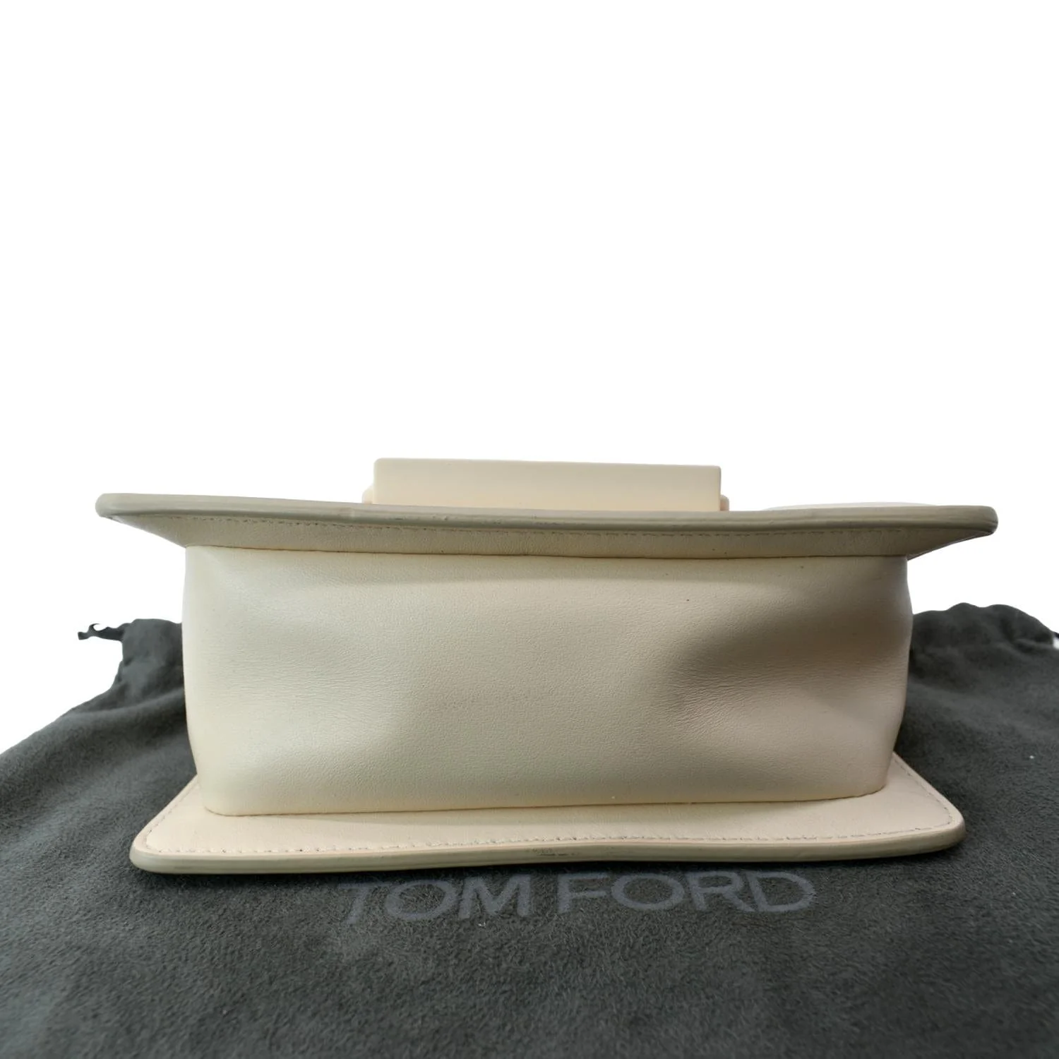 TOM FORD T Clasp Small Leather Shoulder Bag Beige - Image 9