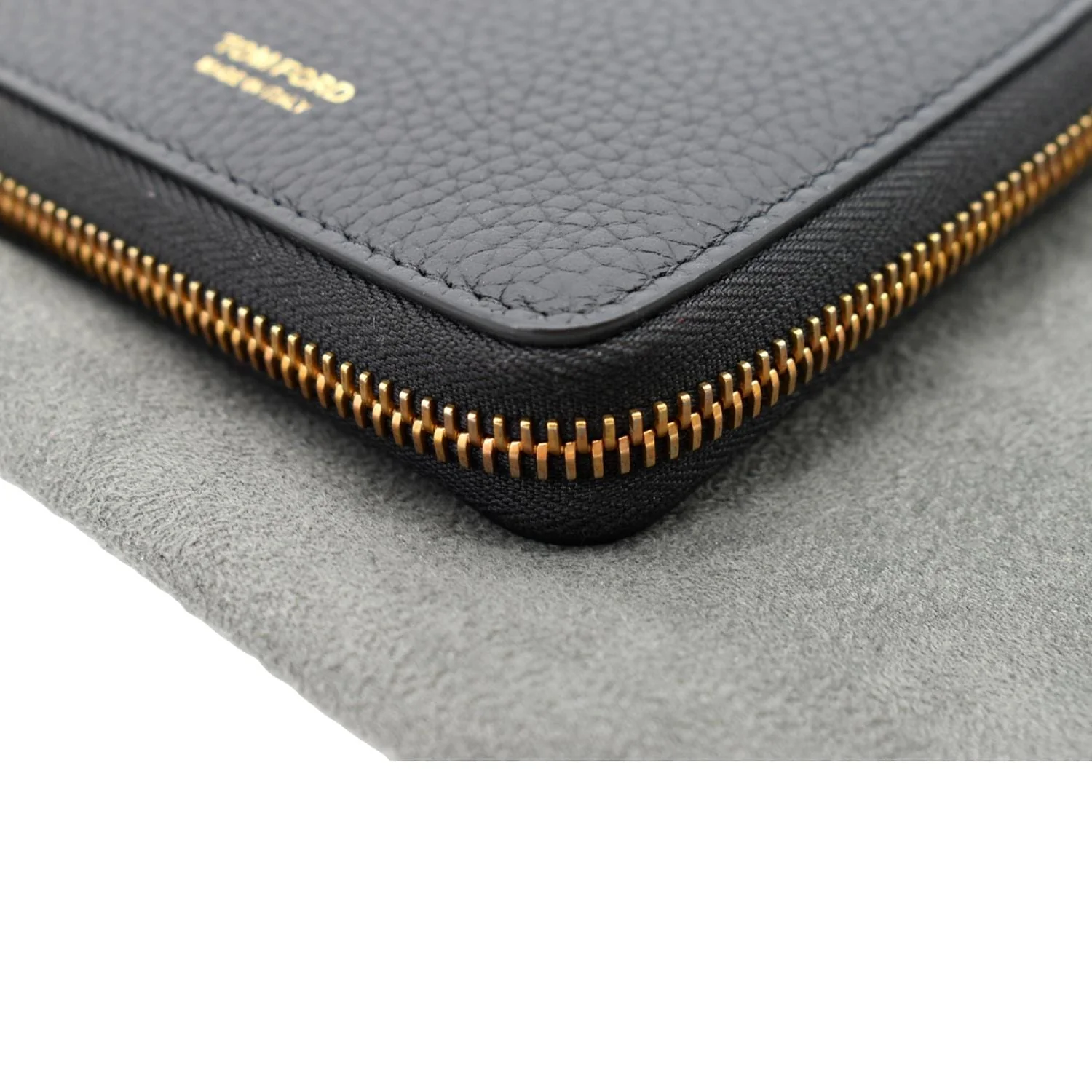 TOM FORD Leather Zip Small Chain Wallet Black - Image 8