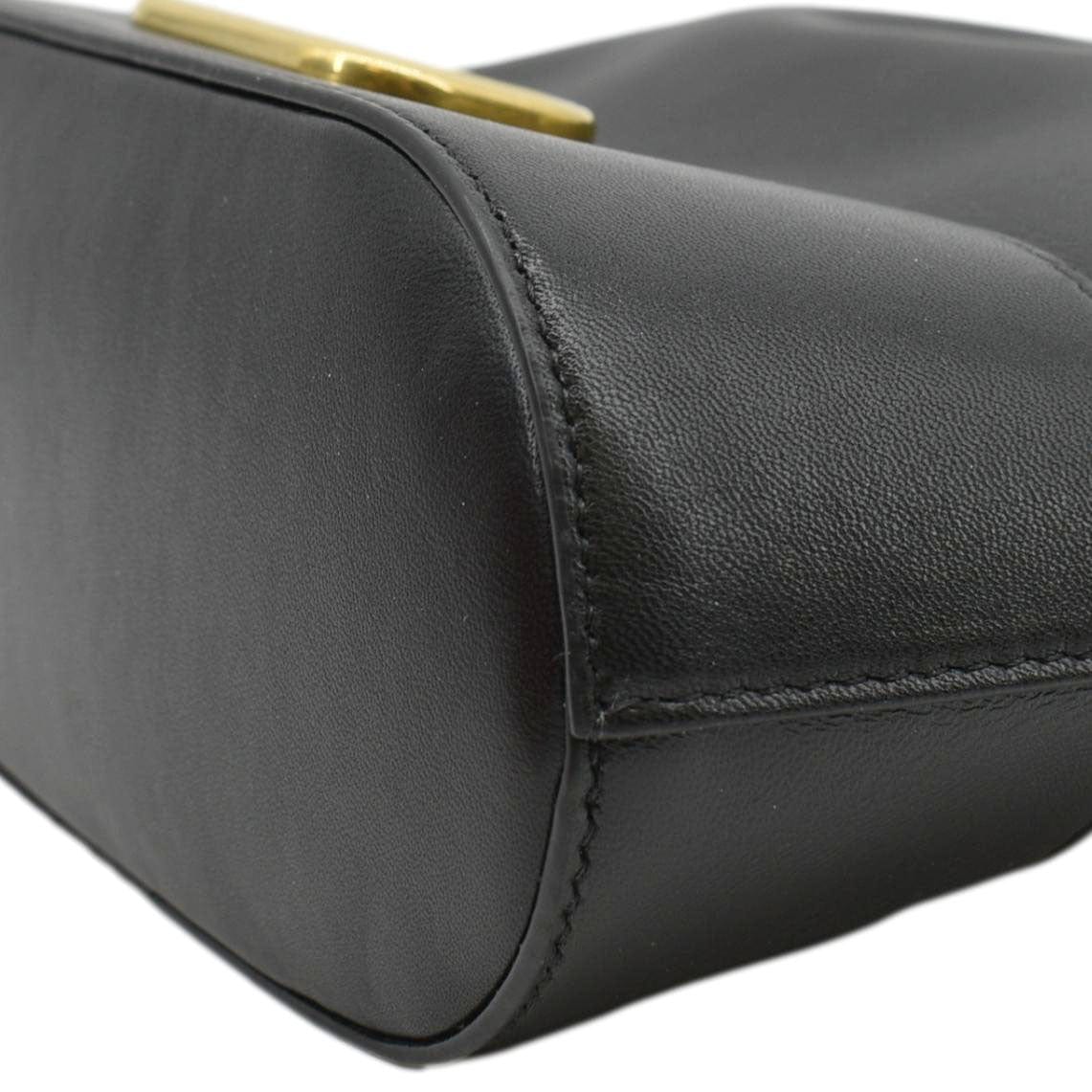 VALENTINO Mini Bucket Nappa Leather Chain Crossbody Bag Black - Image 8