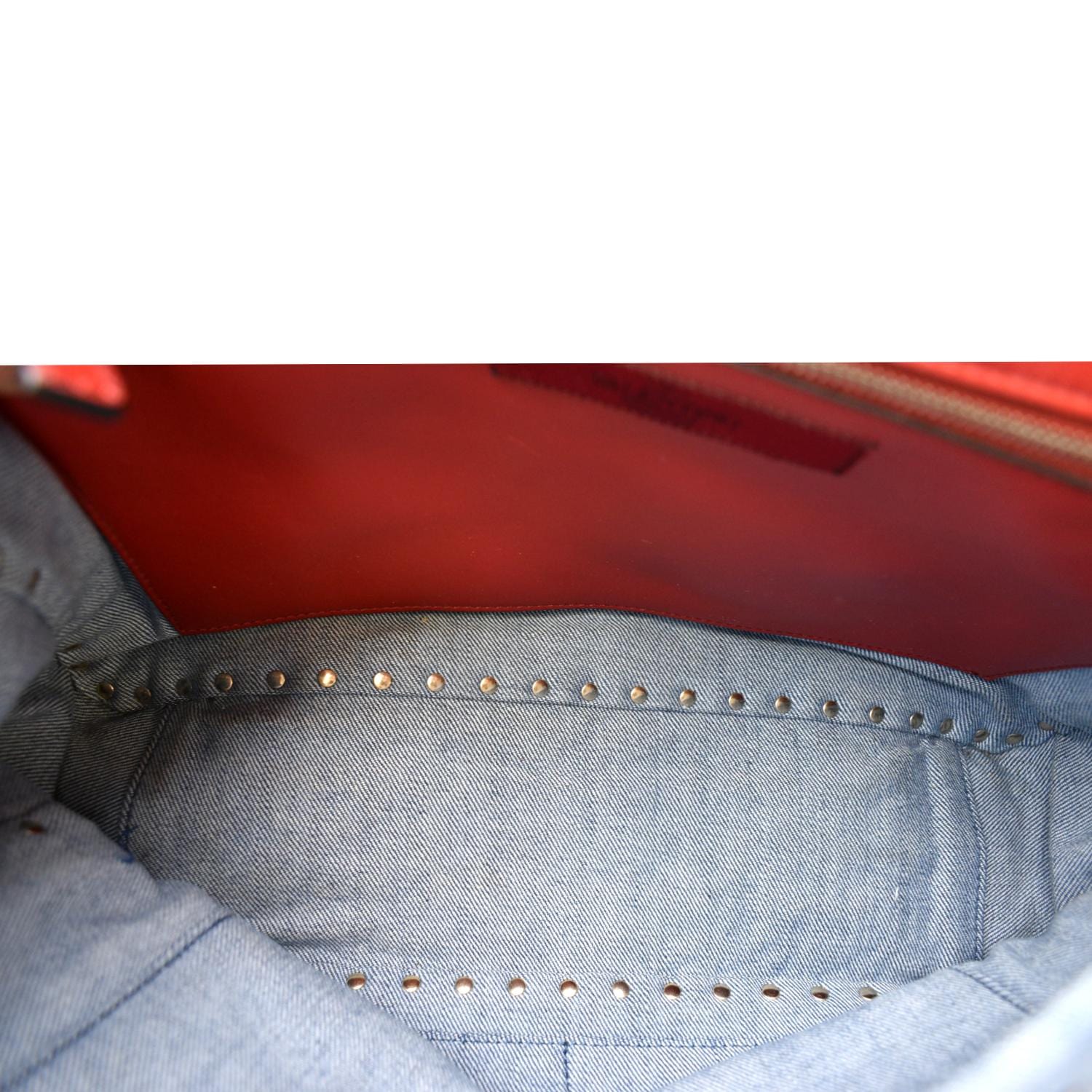 VALENTINO Rockstud Denim Crossbody Satchel Bag Blue - Image 12