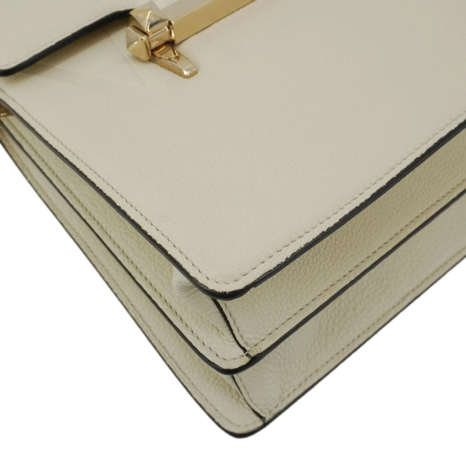 VALENTINO Uptown Embossed VLTN Top Handle Crossbody Bag Cream - Image 9
