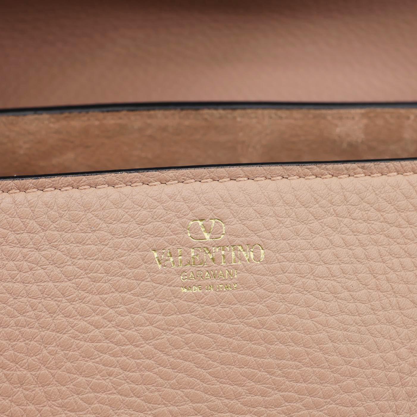 VALENTINO Garavani Alltime Small Calfskin Leather Top Handle Shoulder Bag Pink - Image 13