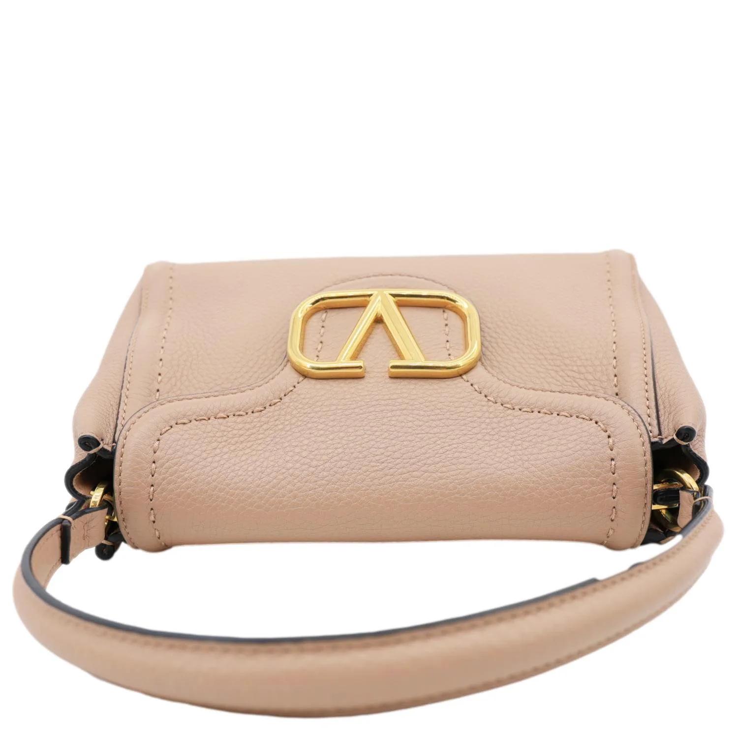 VALENTINO Garavani Alltime Small Calfskin Leather Top Handle Shoulder Bag Pink - Image 5