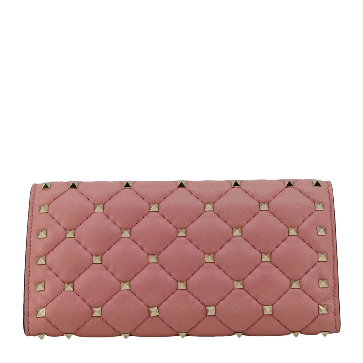 VALENTINO Garavani Rockstud Spike Leather Wallet Dusty Pink - Image 4