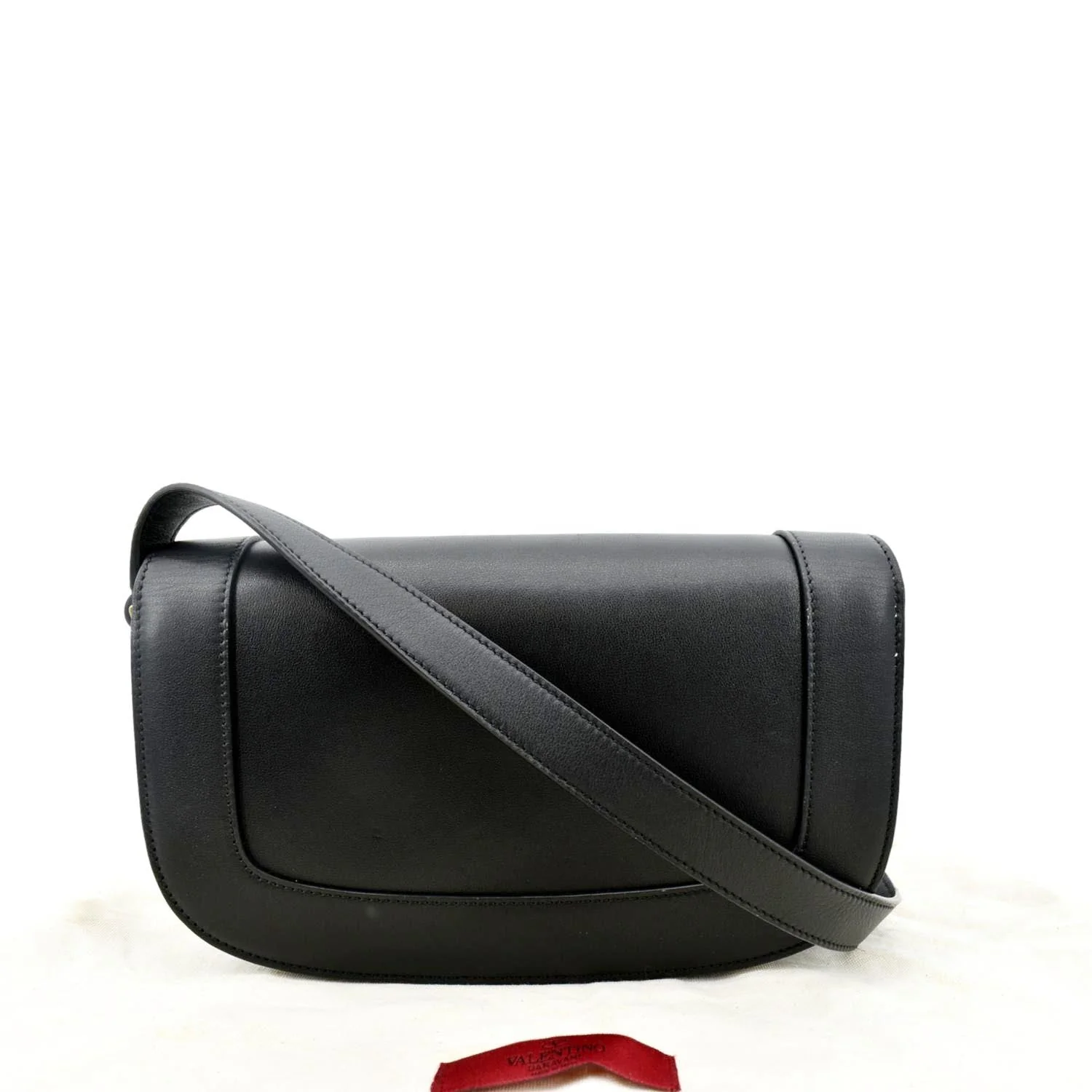 VALENTINO Garavani Supervee Leather Crossbody Bag Black - Image 3