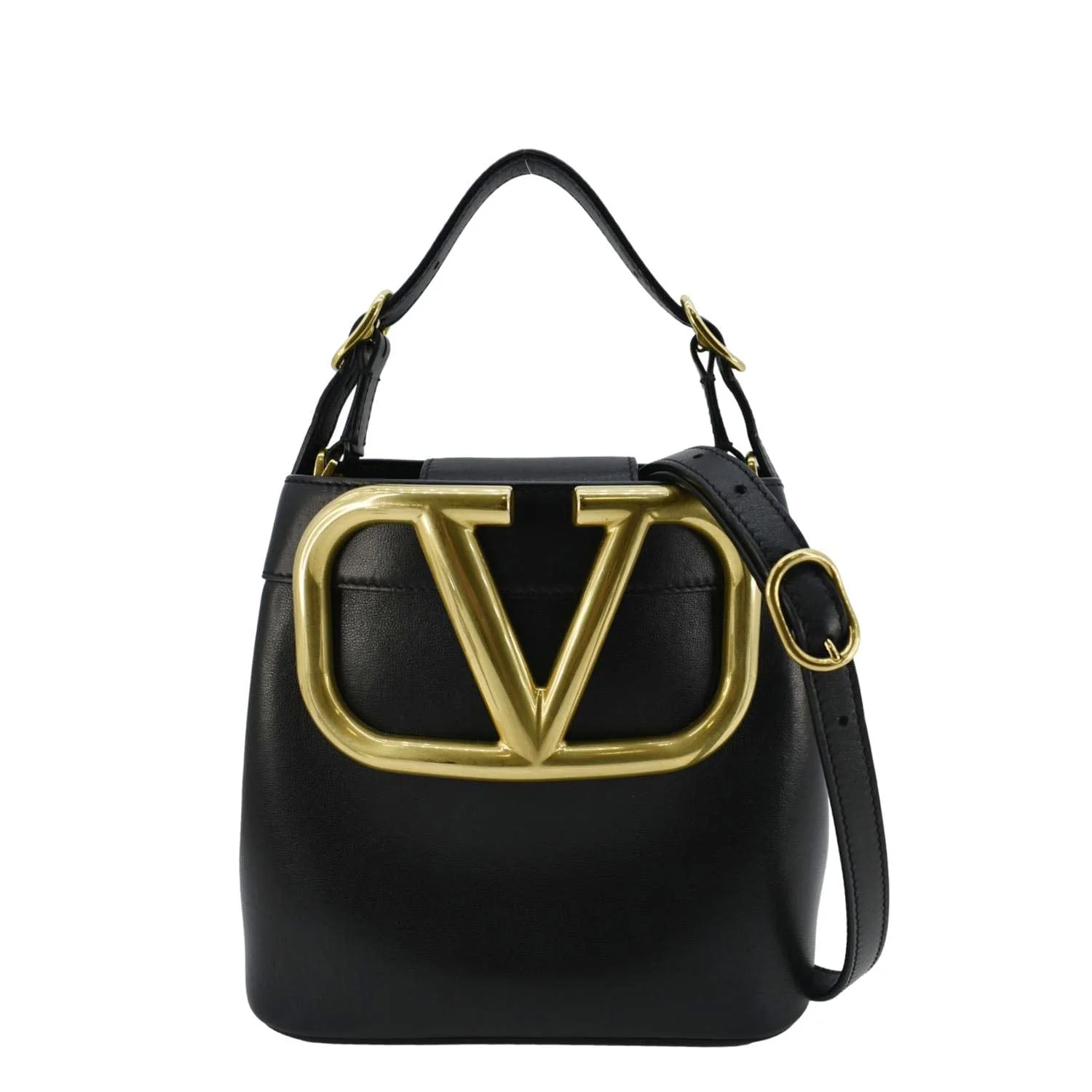 VALENTINO Garavani SuperVee Leather Crossbody Bag Black