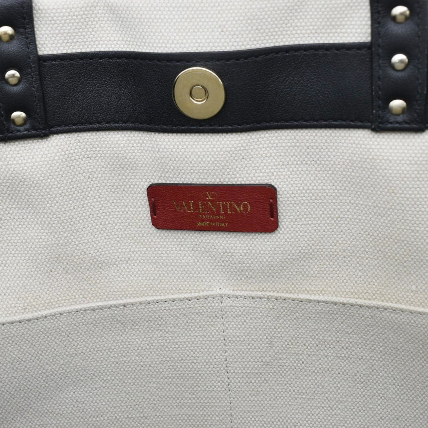 VALENTINO GARAVANI VLTN Canvas Tote Bag White - Image 11
