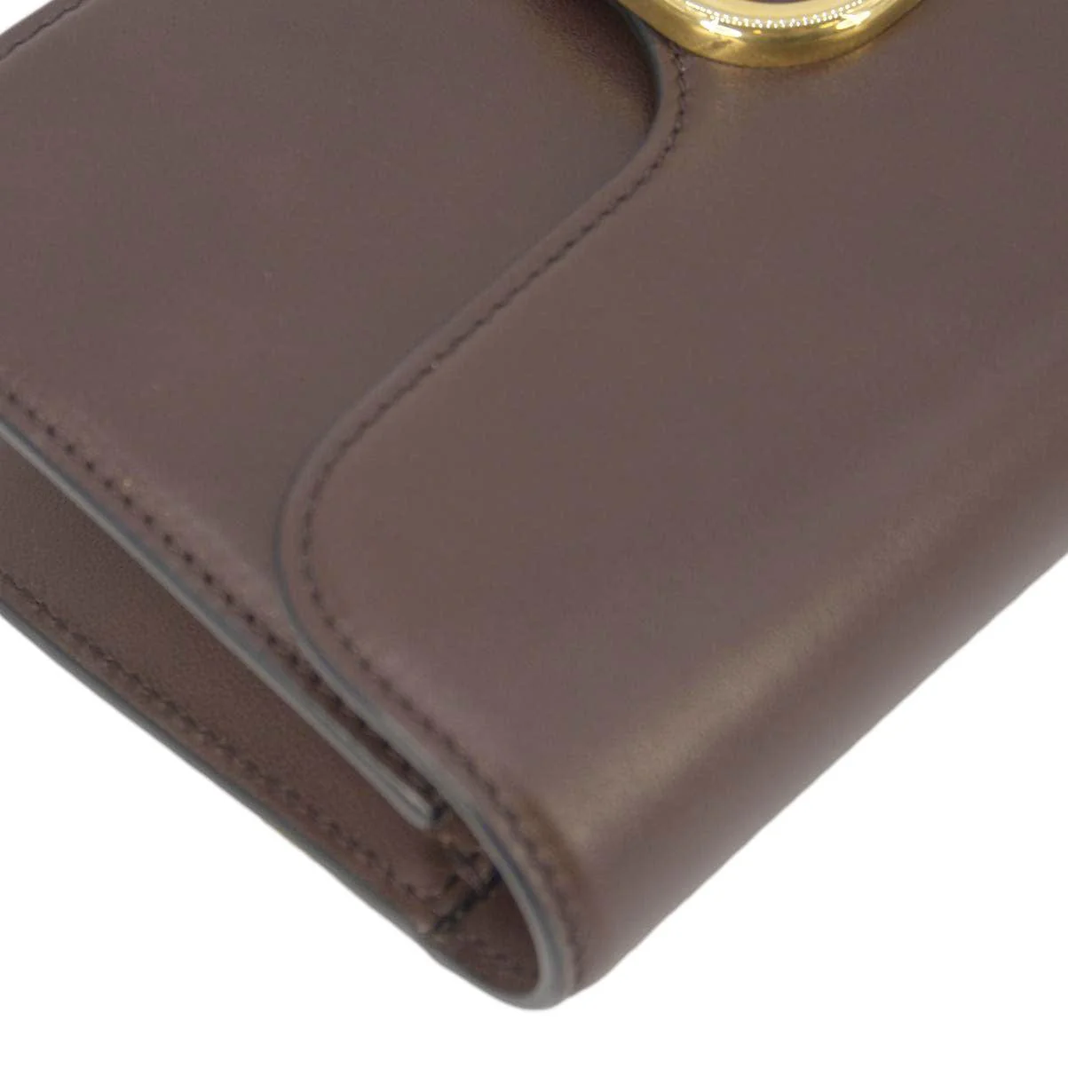 VALENTINO Loco V Logo Leather Messenger Bag Brown - Image 6