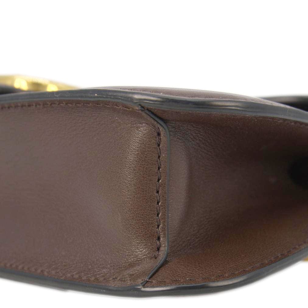 VALENTINO Loco V Logo Leather Messenger Bag Brown - Image 8