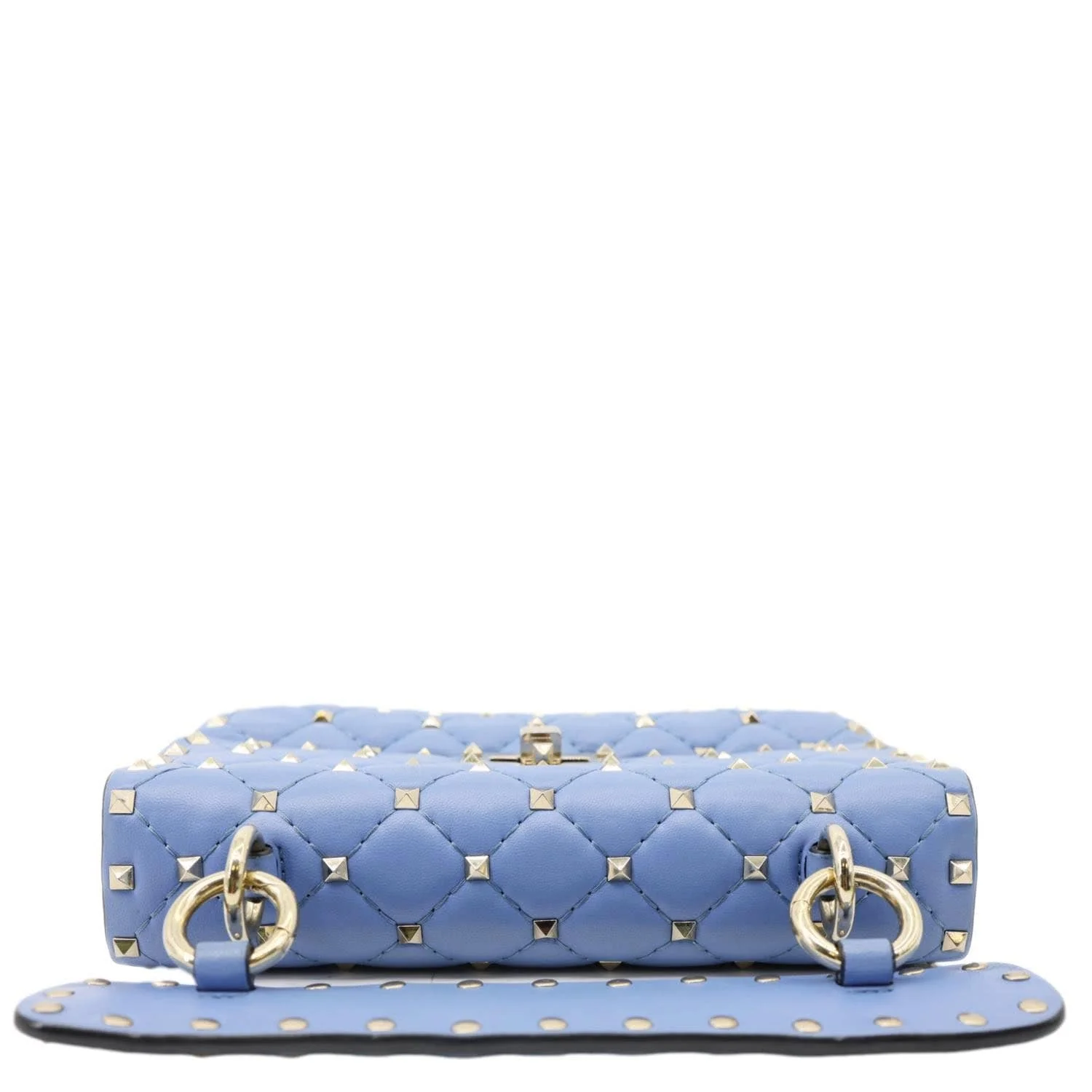 VALENTINO Rockstud Spike Small Quilted Leather Shoulder Bag Light Blue - Image 5