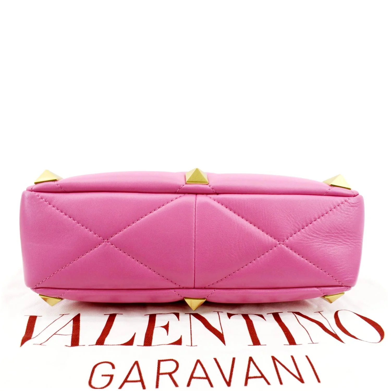 VALENTINO Medium Garavani Roman Stud Leather Crossbody Bag Pink - Image 9