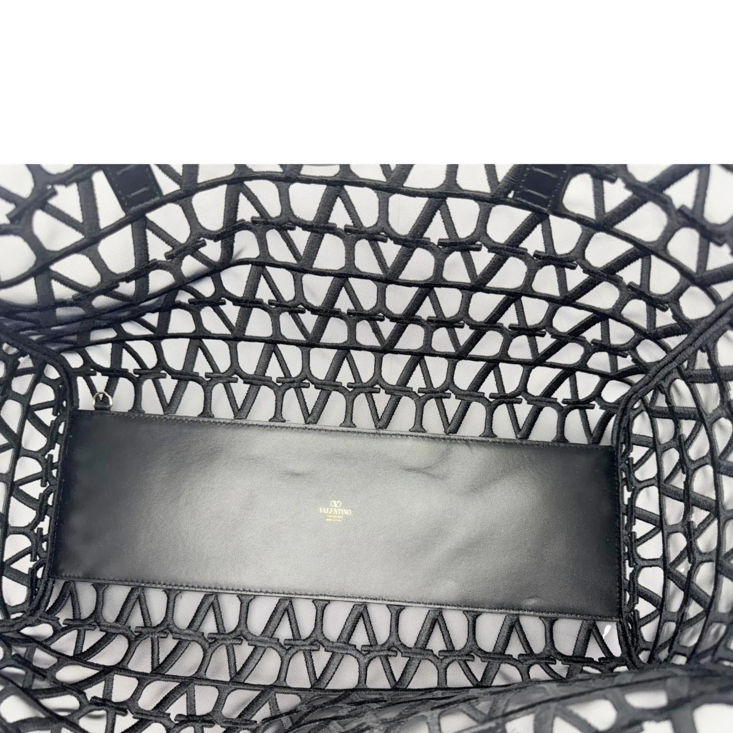 VALENTINO Le Troisieme Mesh Canvas Tote Bag Black - Image 13