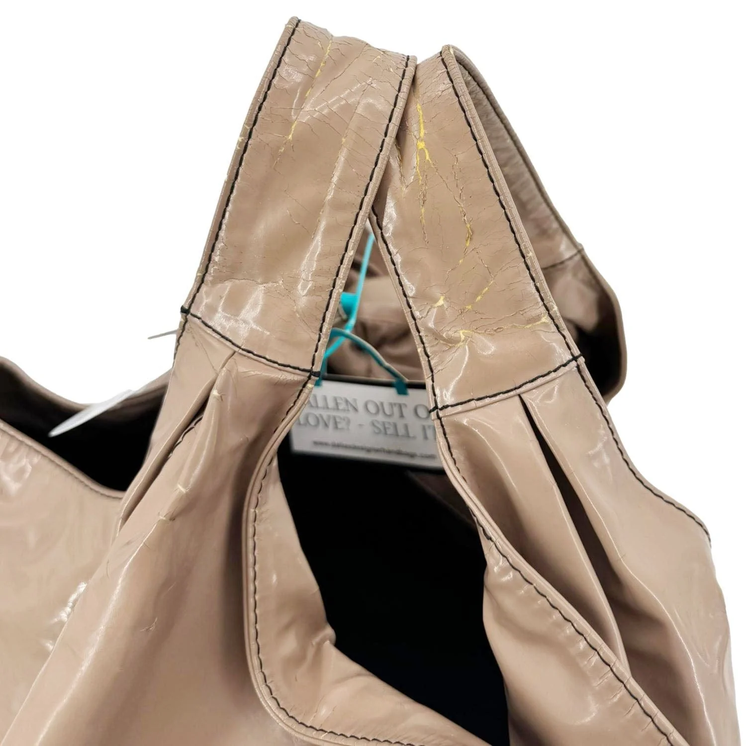 VALENTINO Nuage Bow Patent Leather Tote Bag Nude - Image 13