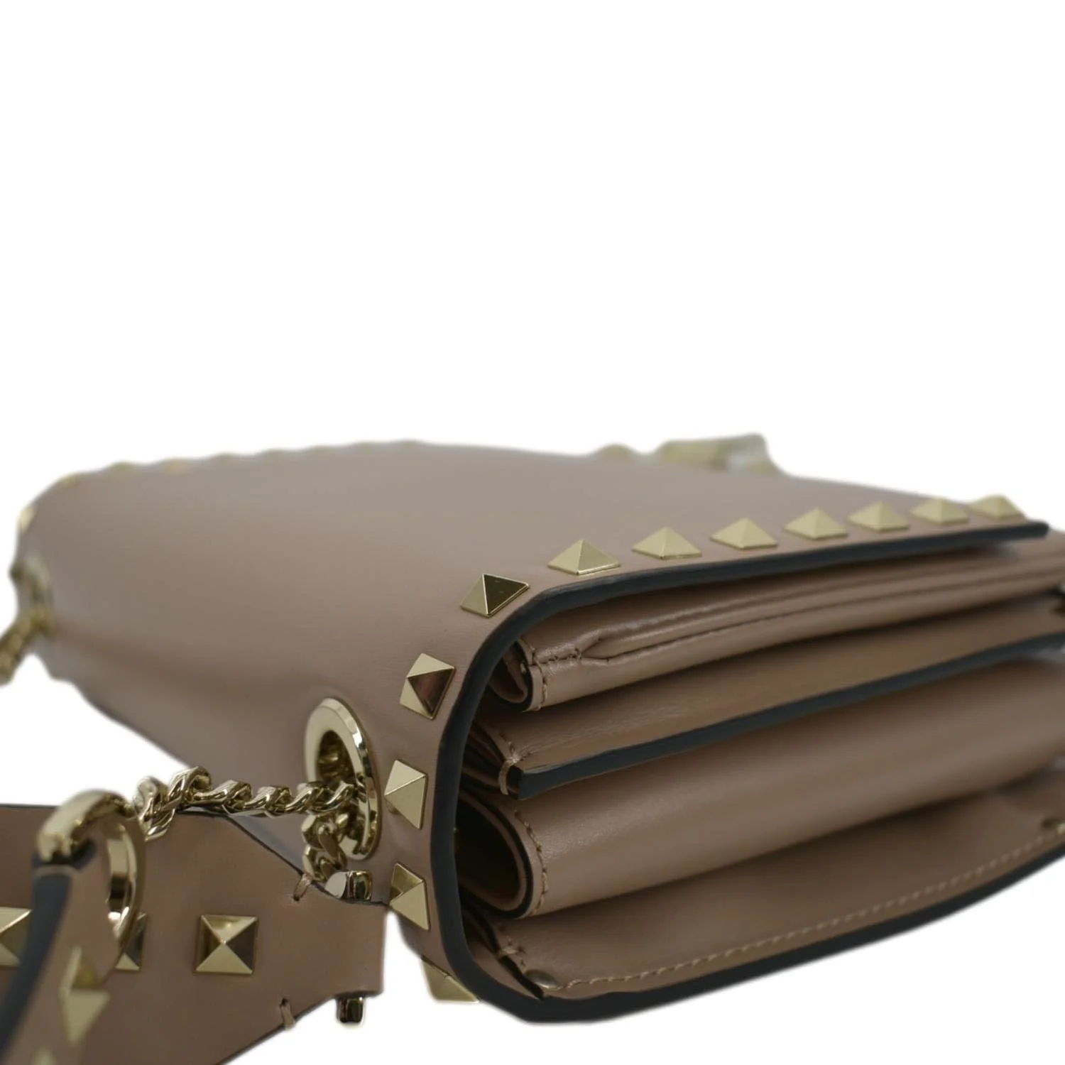VALENTINO Garavani Rockstud Leather Crossbody Bag Dusty Pink - Image 6