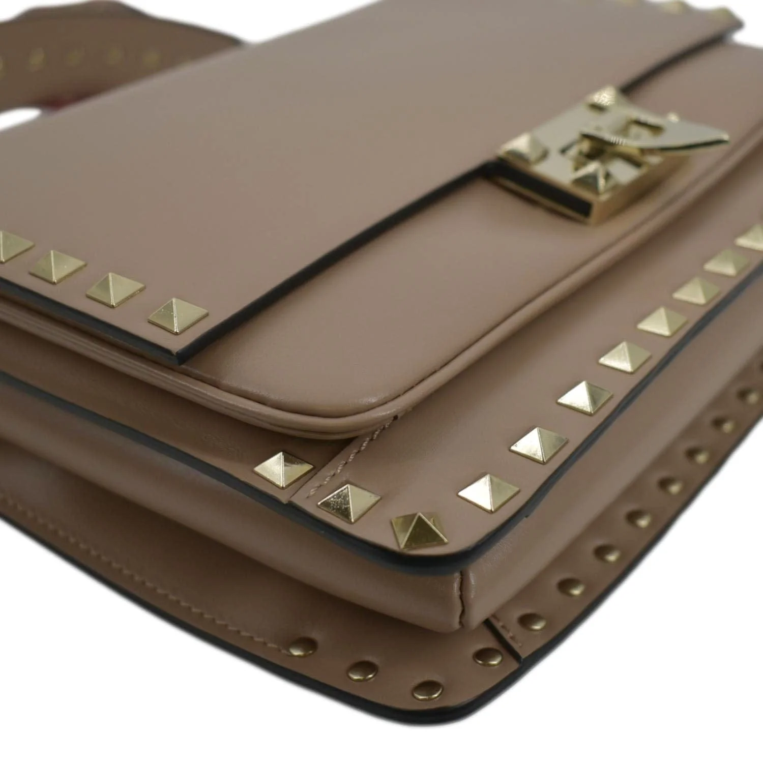 VALENTINO Garavani Rockstud Leather Crossbody Bag Dusty Pink - Image 8