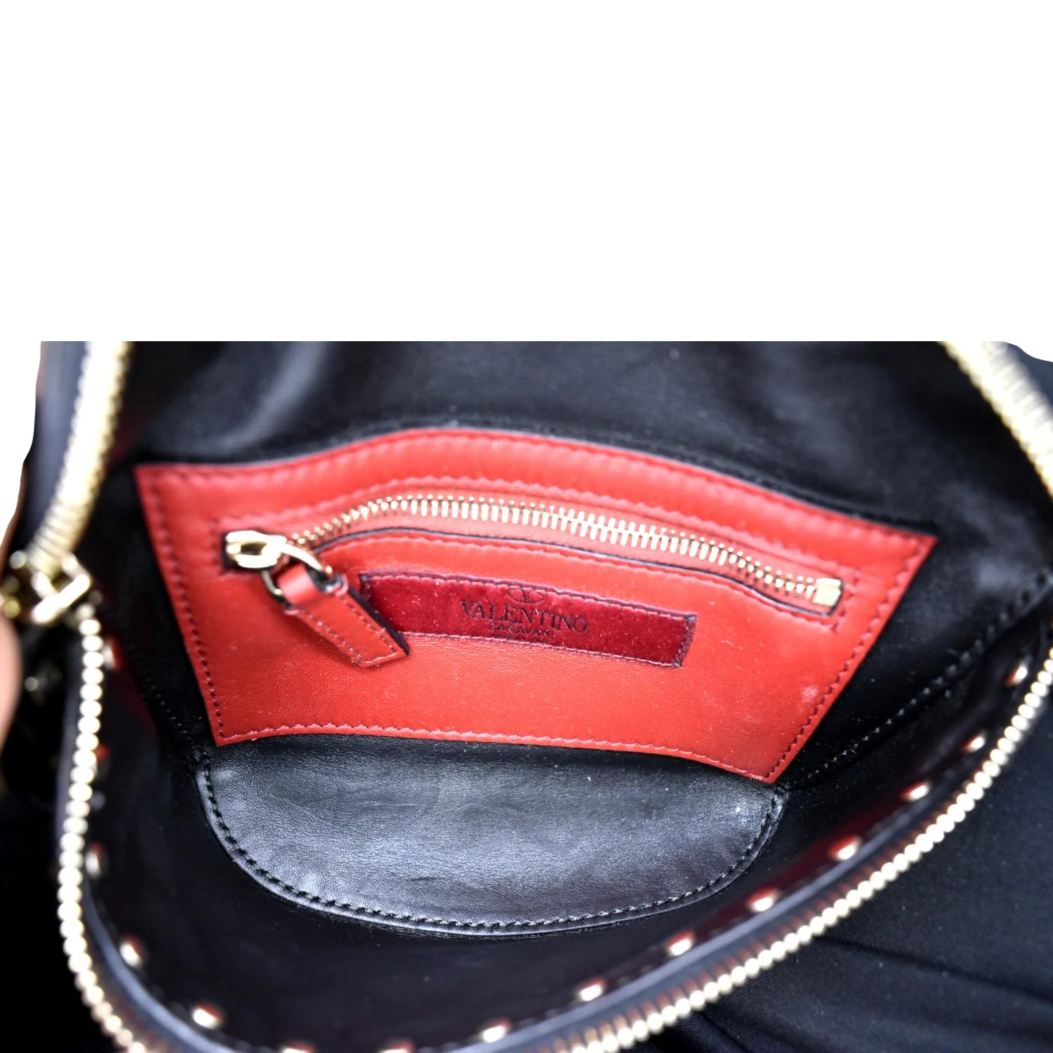 VALENTINO Free Rockstud Spike Leather Crossbody Belt Bag Black - Image 10