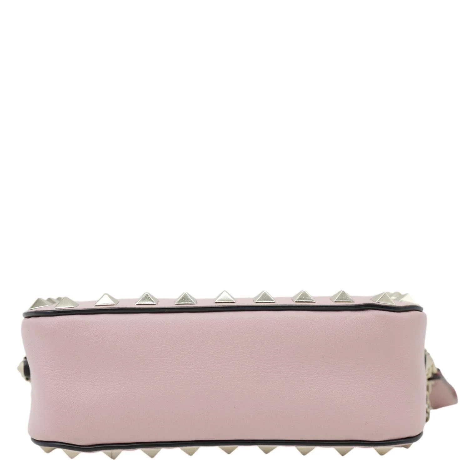VALENTINO Rockstud Small Calfskin Leather Chain Camera Crossbody Bag Light Pink - Image 11