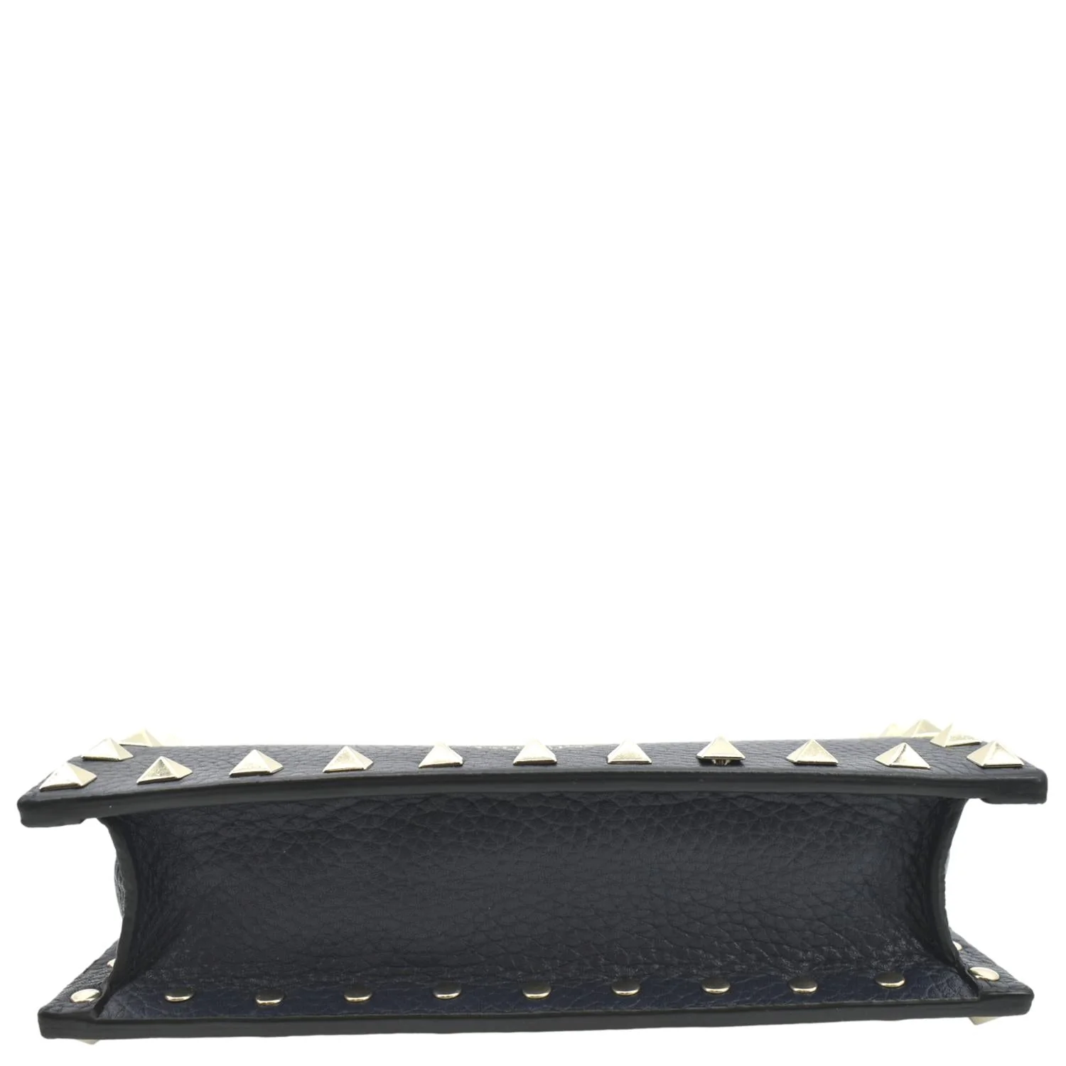 VALENTINO Garavani Rockstud Envelope Leather Chain Crossbody Bag Navy Blue - Image 9