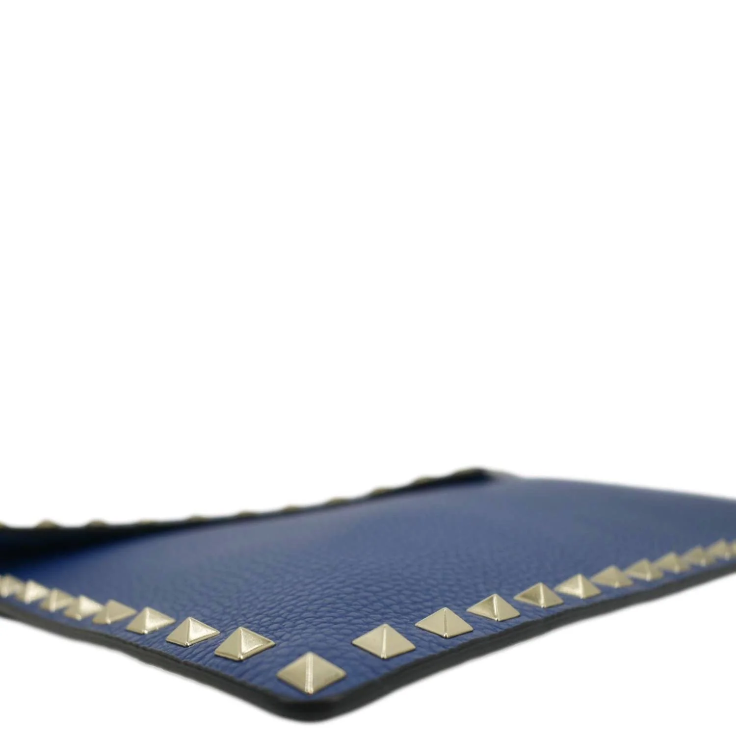 VALENTINO Garavani Rockstud Grainy Envelope Pouch Blue - Image 7