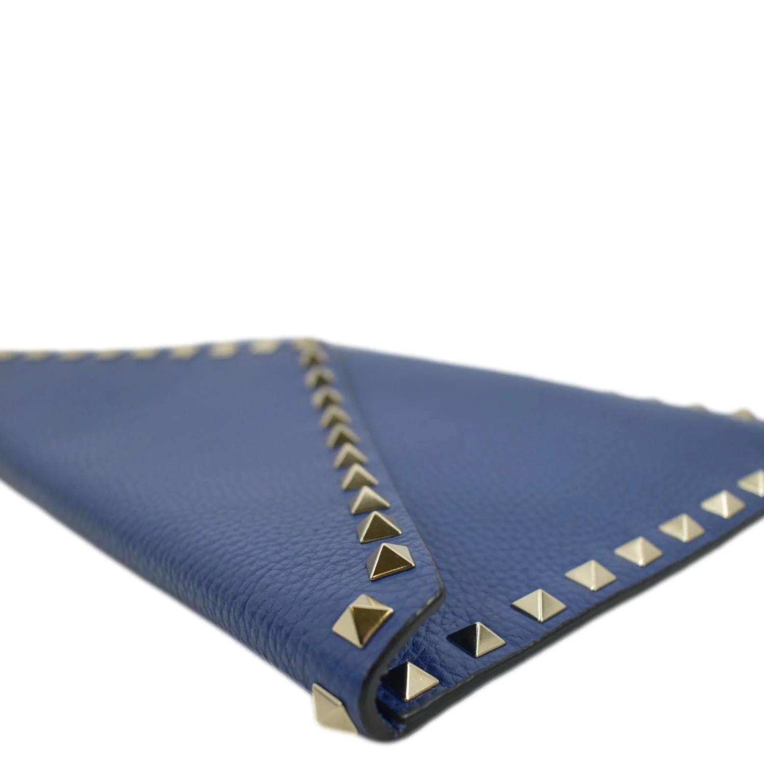 VALENTINO Garavani Rockstud Grainy Envelope Pouch Blue - Image 9