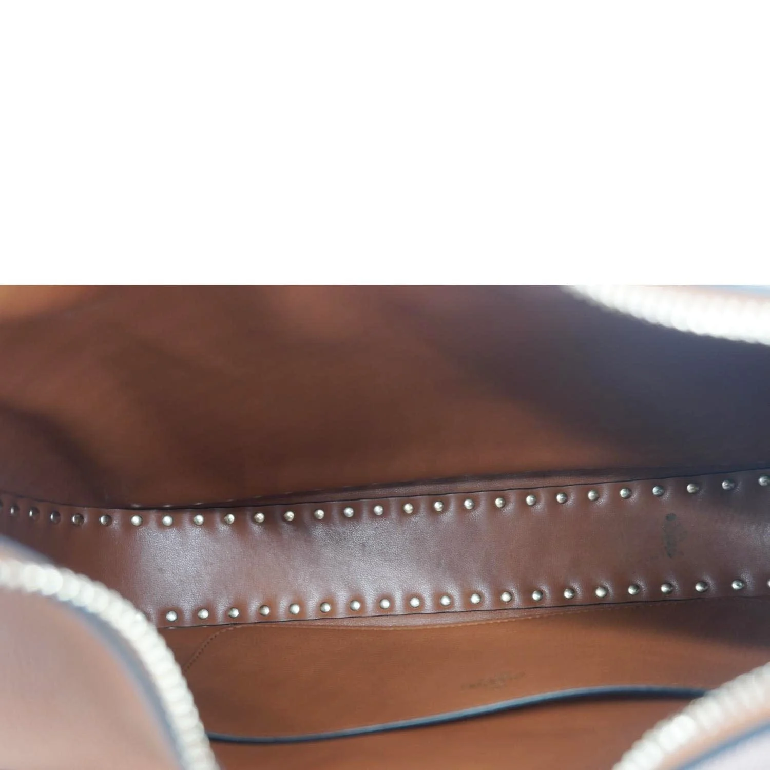 VALENTINO Garavani Rockstud Leather Hobo Bag Brown - Image 12