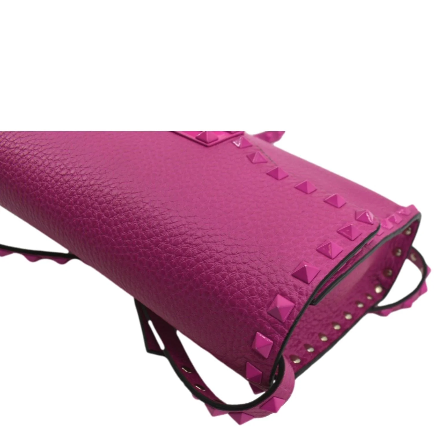 VALENTINO Garavani Small Rockstud Flap Leather Crossbody Bag Rose Violet - Image 5