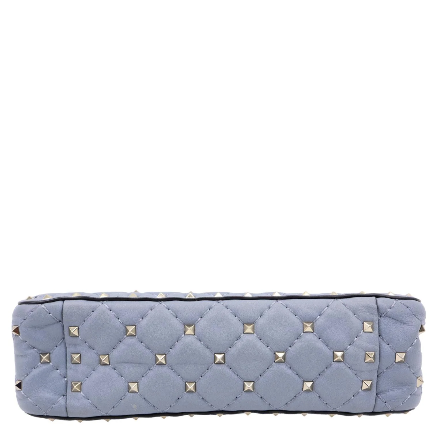 VALENTINO Rockstud Spike Medium Quilted Leather Shoulder Bag Light Blue - Image 10