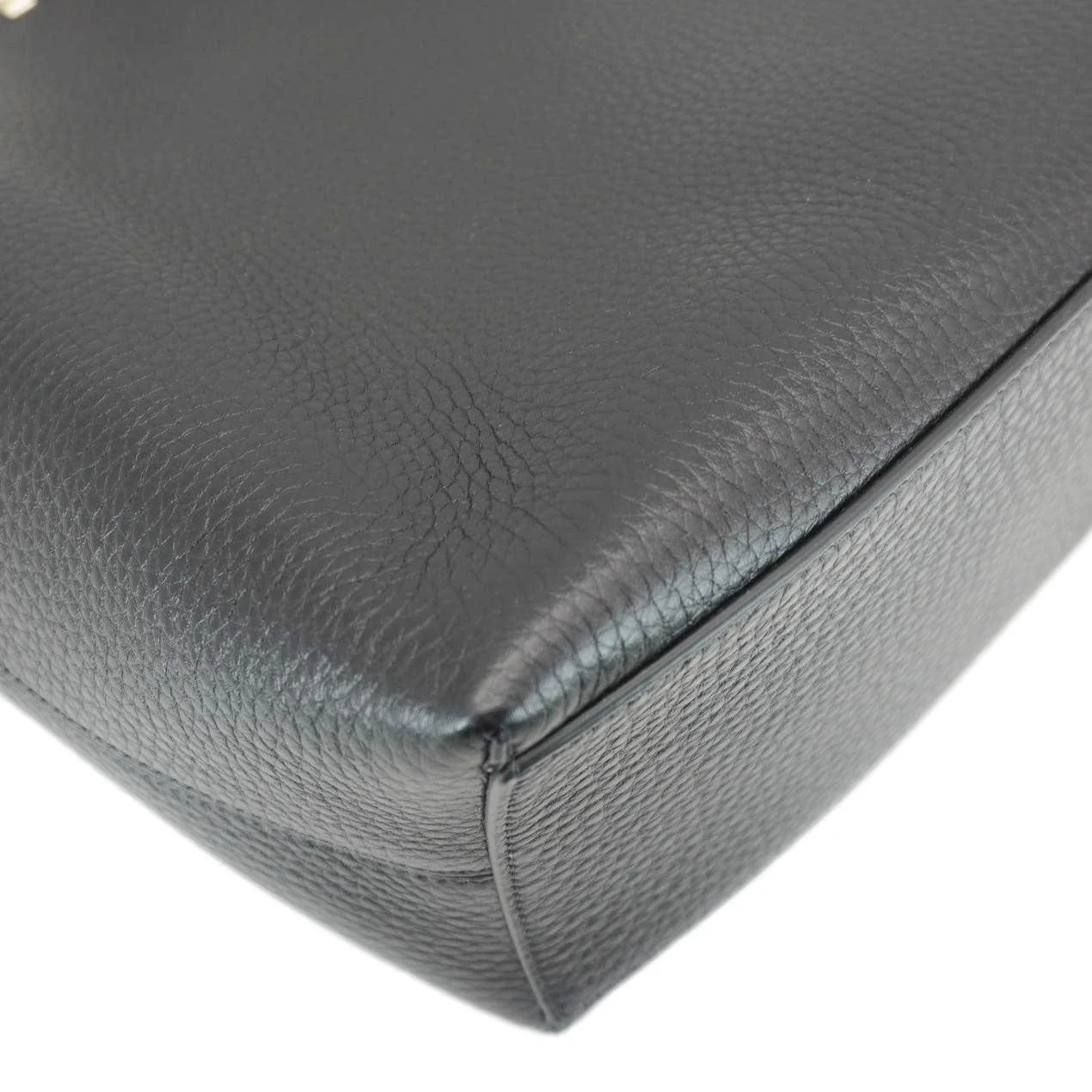 VALENTINO Garavani Rockstud Textured Leather Shopping Tote Bag Black - Image 9