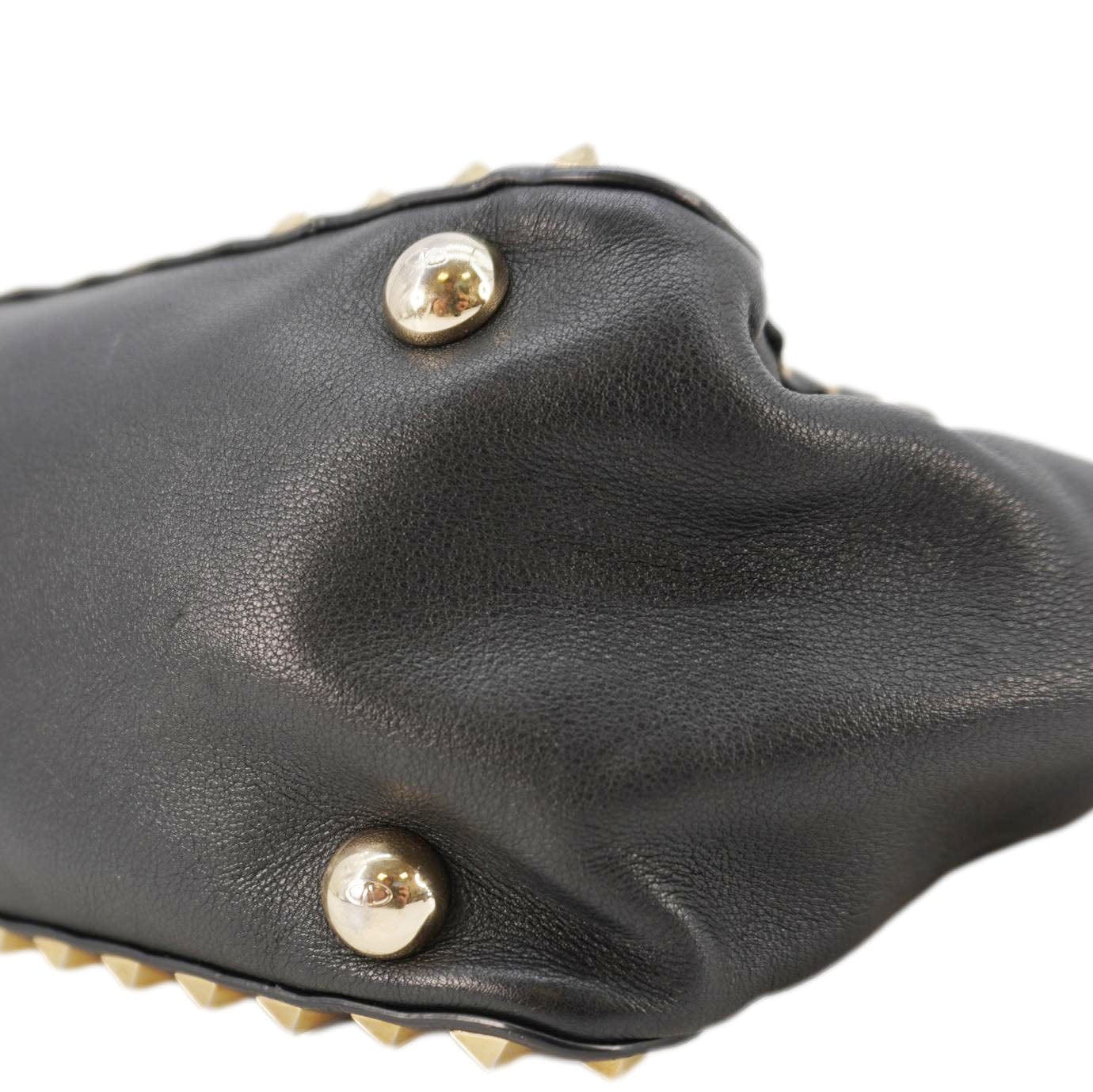 VALENTINO Garavani Rockstud Leather Tote Bag Black - Image 8