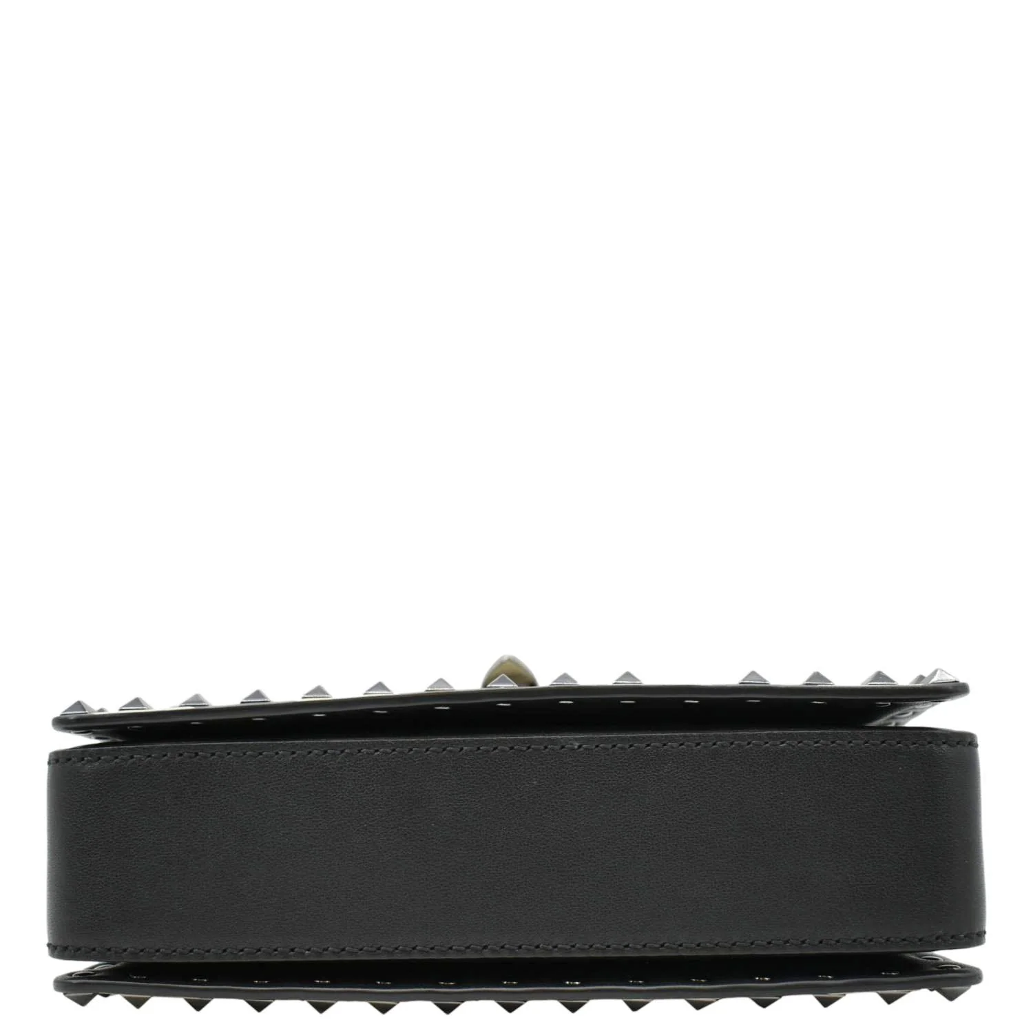 VALENTINO Garavani Rockstud V-Stripe Leather Crossbody Bag Black - Image 12